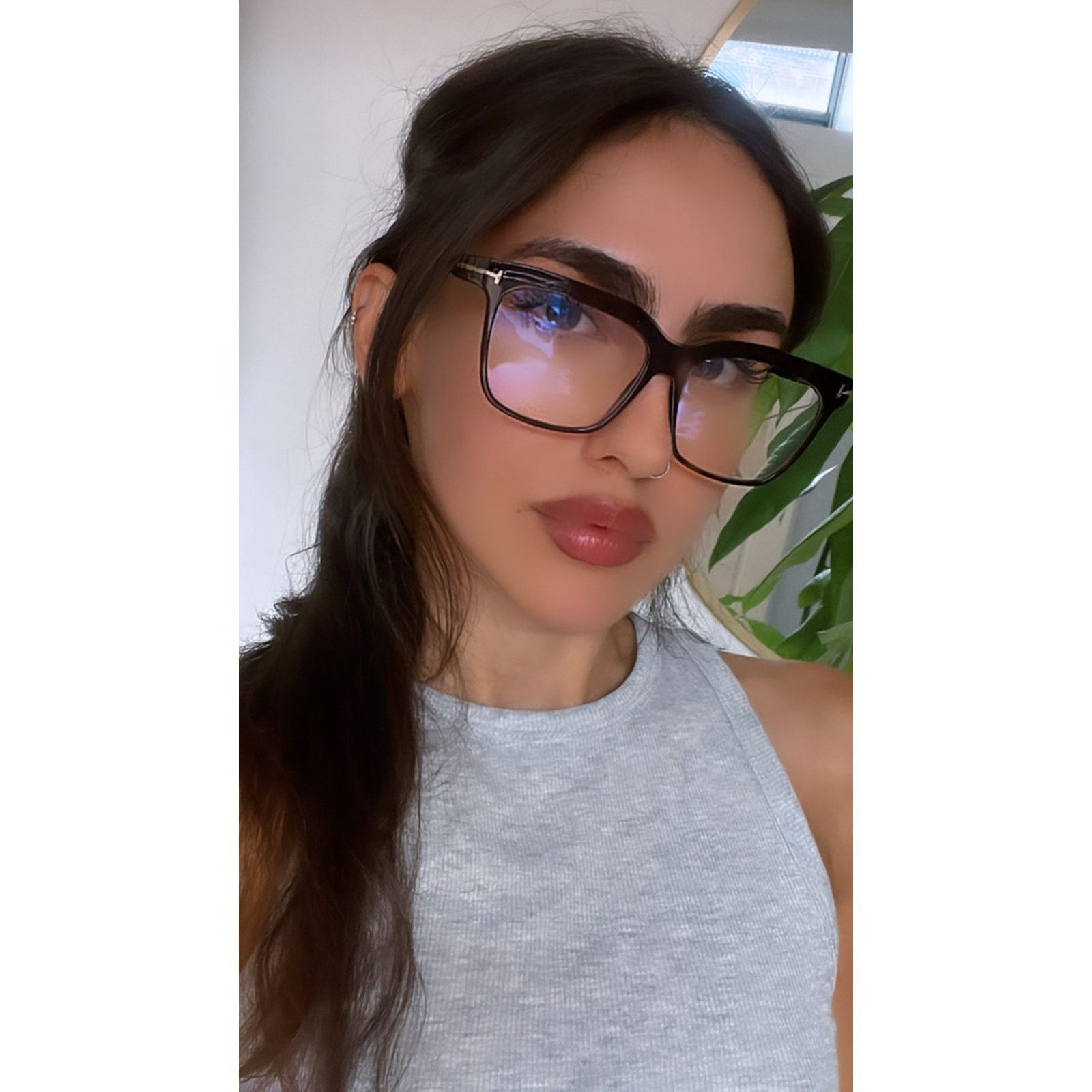 Tom Ford NEW Tom Ford FT5768-B Bluelight Frames in Brown Havana Size ONE SIZE - 2 Thumbnail