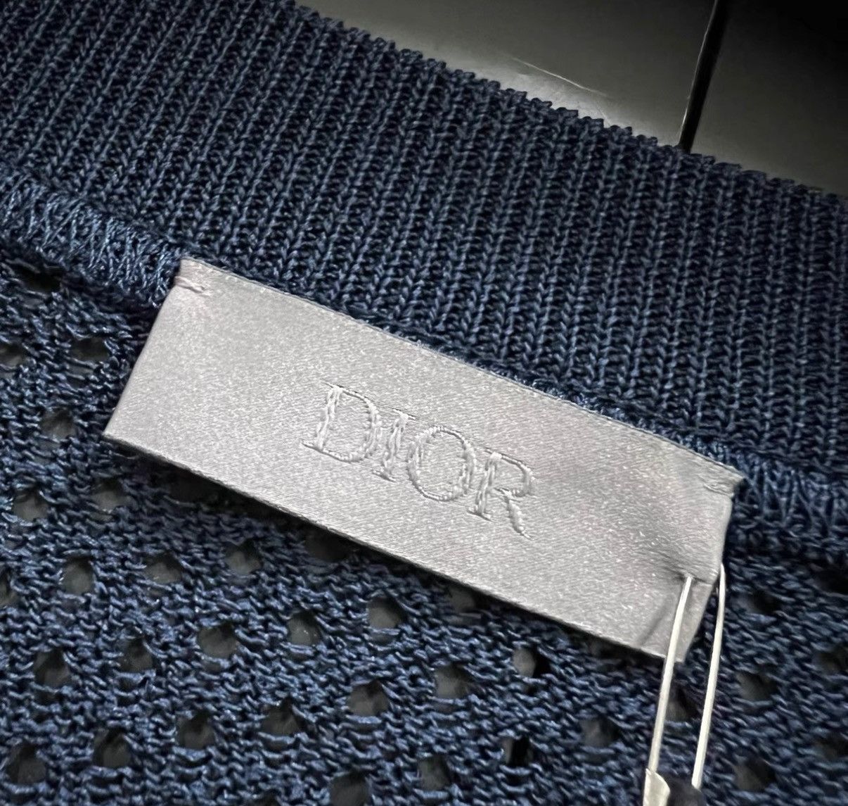 Dior Dior × Parley Navy Hollow Out Sheer Short Sleeve Top J41 Size US M / EU 48-50 / 2 - 4 Thumbnail