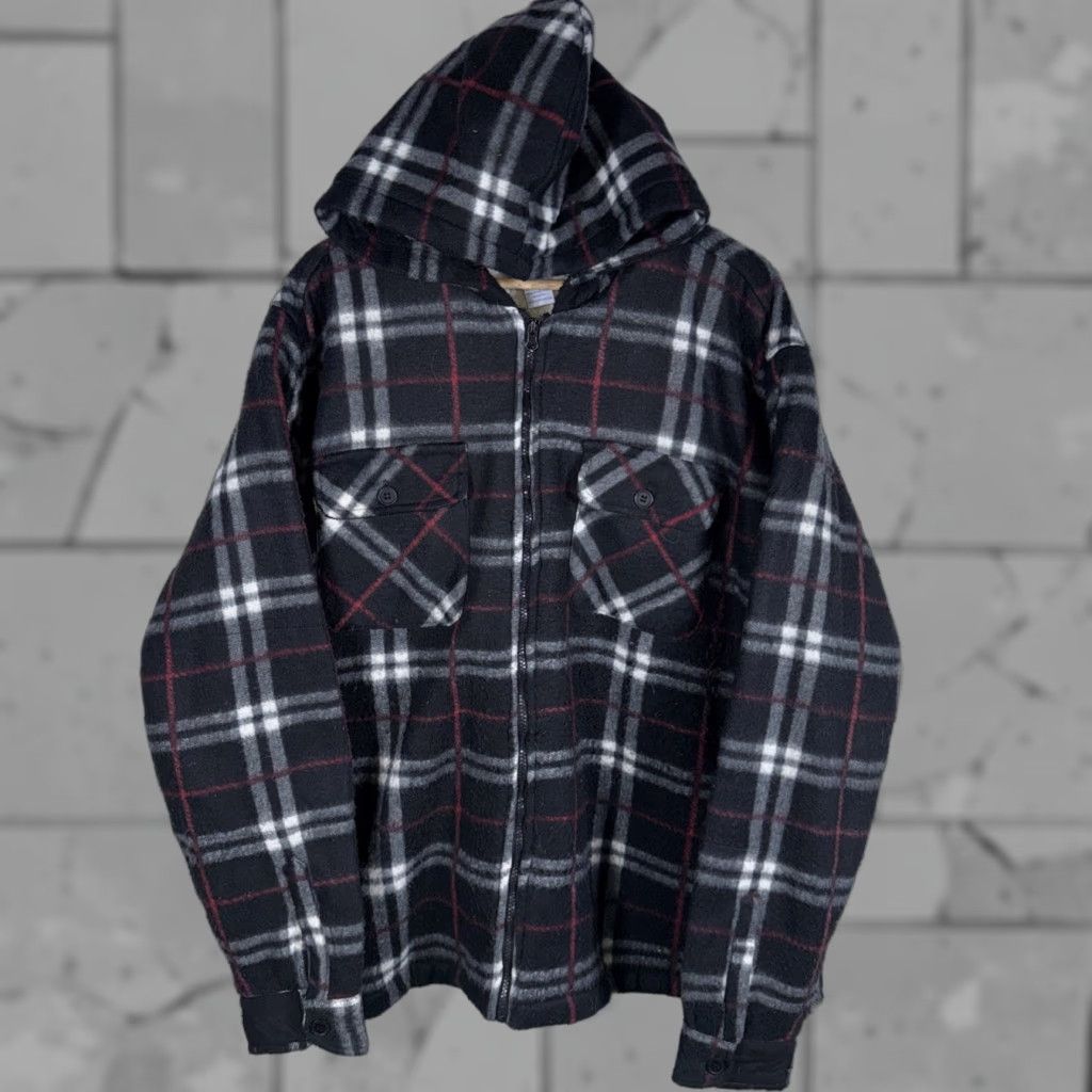Vintage VINTAGE Alaska 1959 Black Plaid Full Zip Hooded Jacket Mens 2XL Black Plaid Quilted Cotton Hooded Jacket Men XXL Size US XXL / EU 58 / 5 - 1 Thumbnail