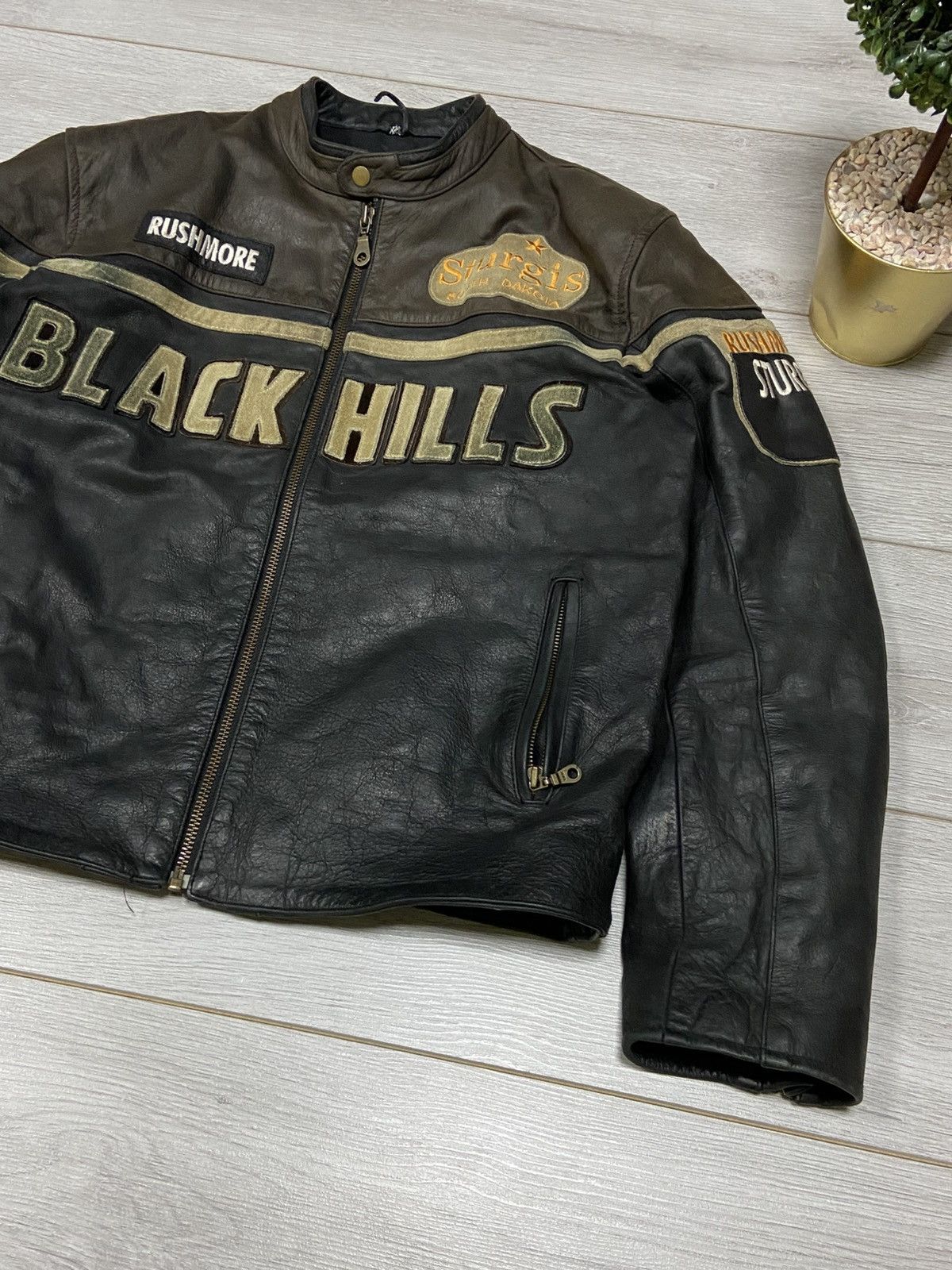 Leather Black Hills Top Gear vintage thick leather jacket Size US XL / EU 56 / 4 - 3 Thumbnail