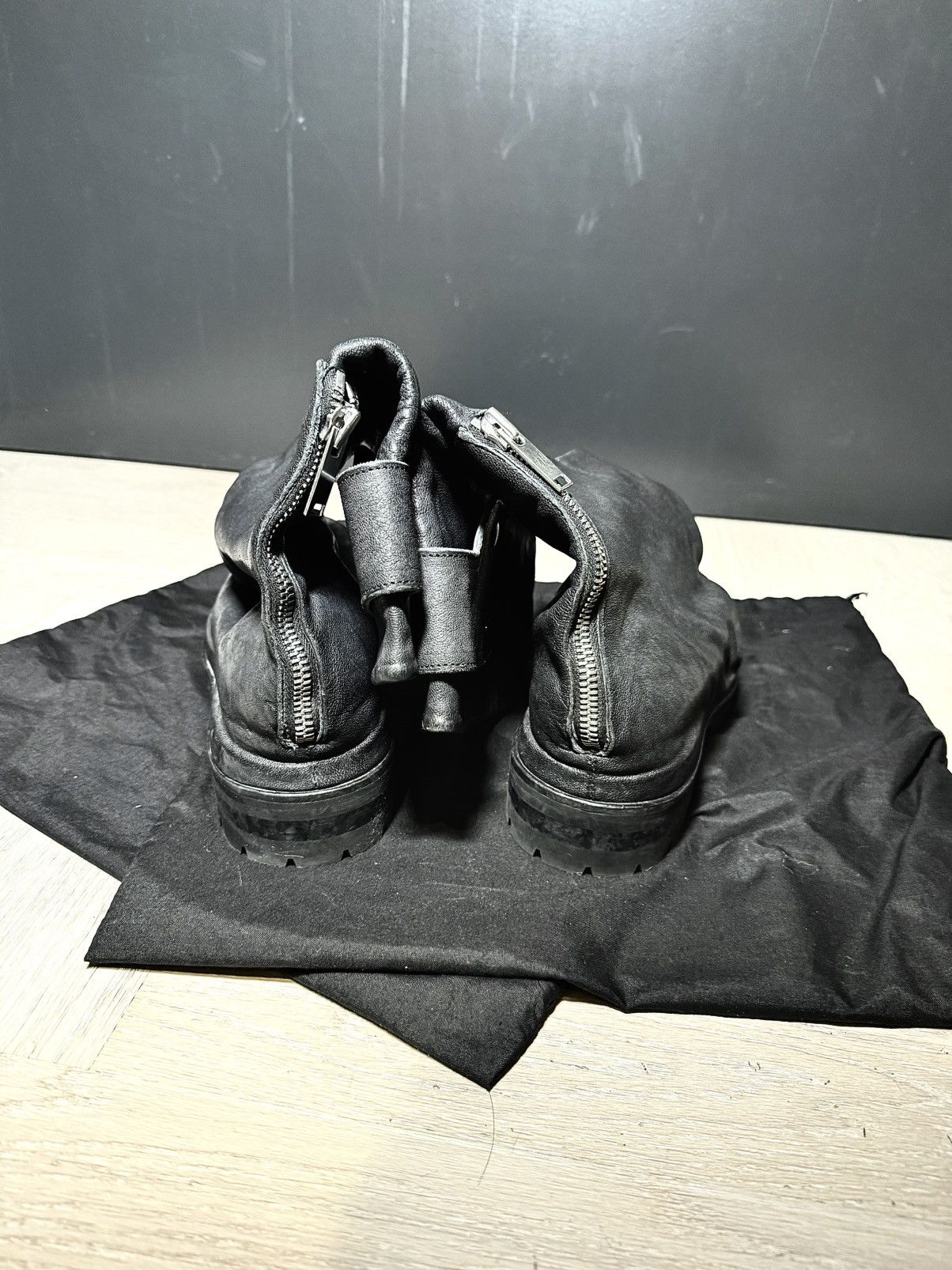 424 424 on Fairfax Overlay Black Leather Strap Boots 40 Size US 7 / EU 40 - 8 Thumbnail