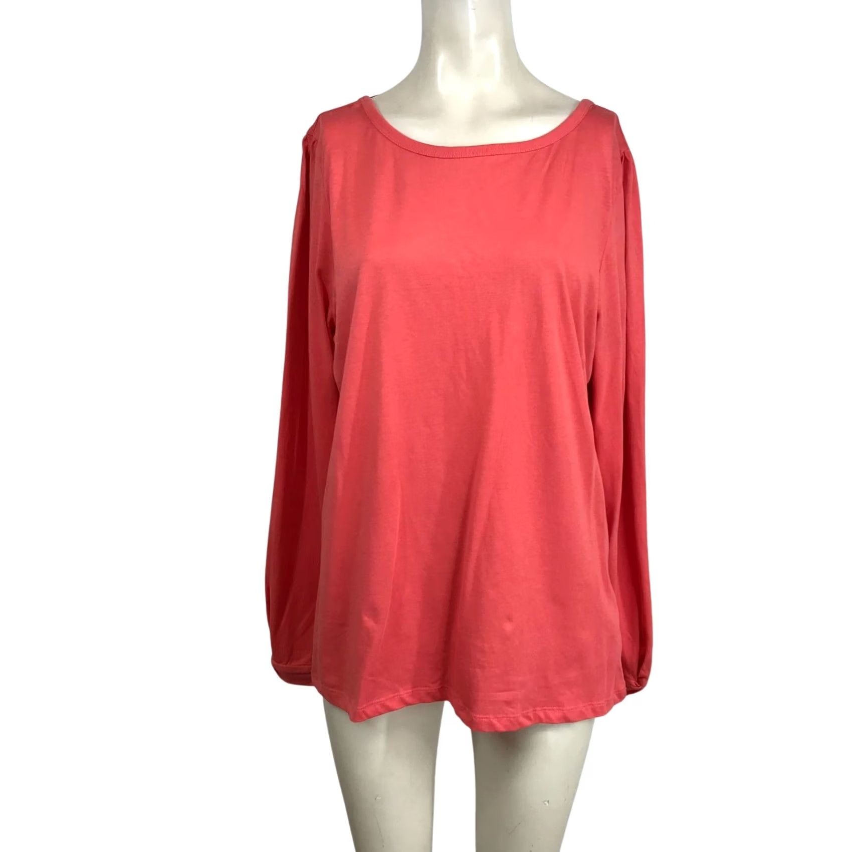 J.Crew J. CREW Women's XXL Pink Long Sleeve Blouse Ties In Back Cotton Top Shirt Size XXL / US 16-18 / IT 52-54 - 2 Thumbnail