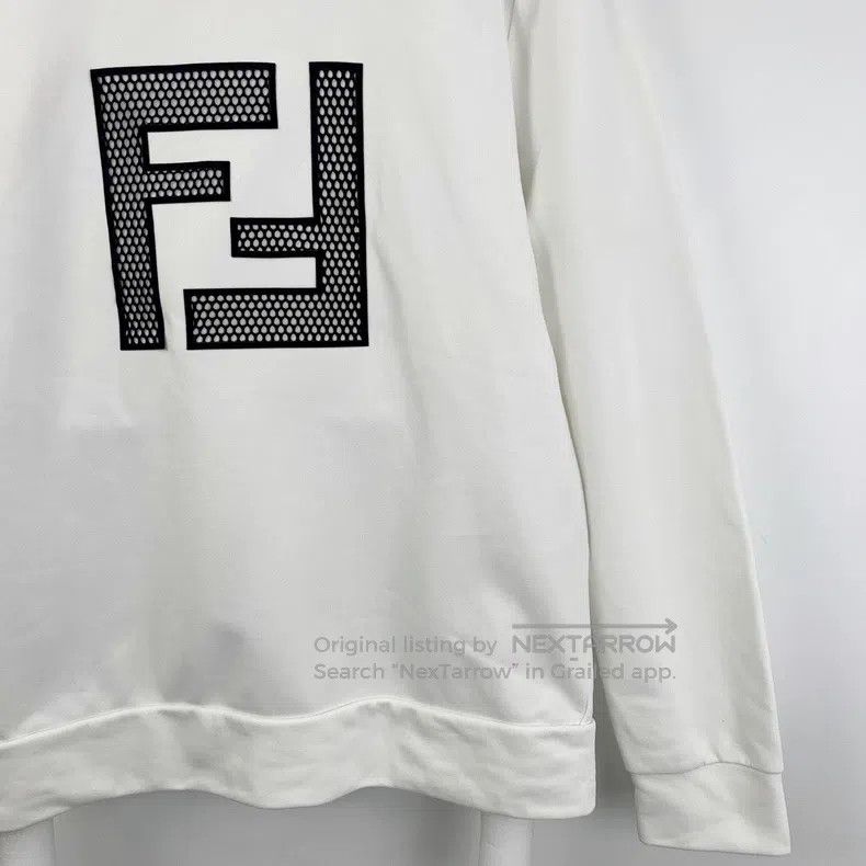 Fendi Fendi Mesh letter logo white sweatshirt Size US L / EU 52-54 / 3 - 4 Thumbnail