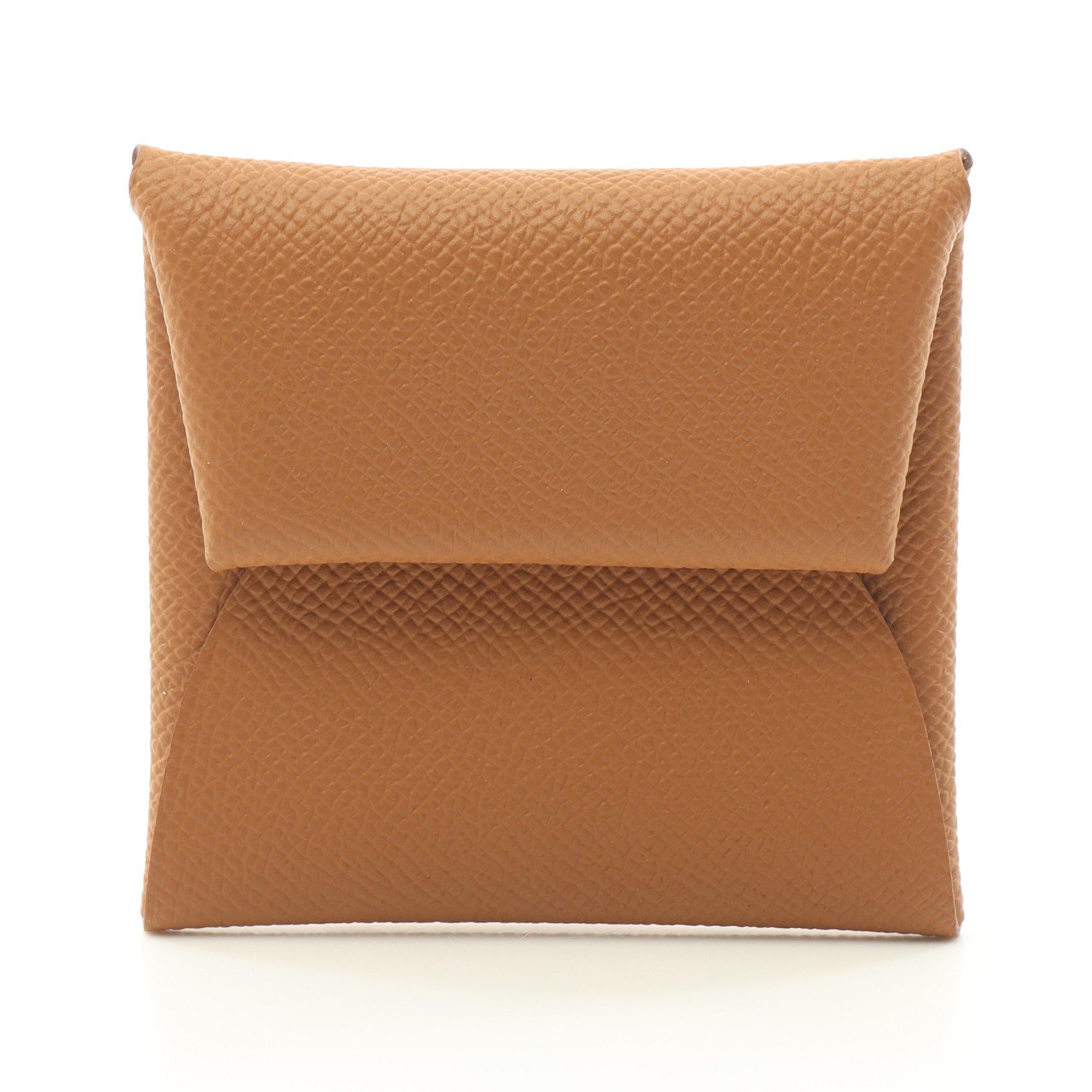 Hermes Hermes Bastia Gold Coin Purse Veau Epsom Light Brown Silver Hardware Double Engraved Size ONE SIZE - 1 Thumbnail