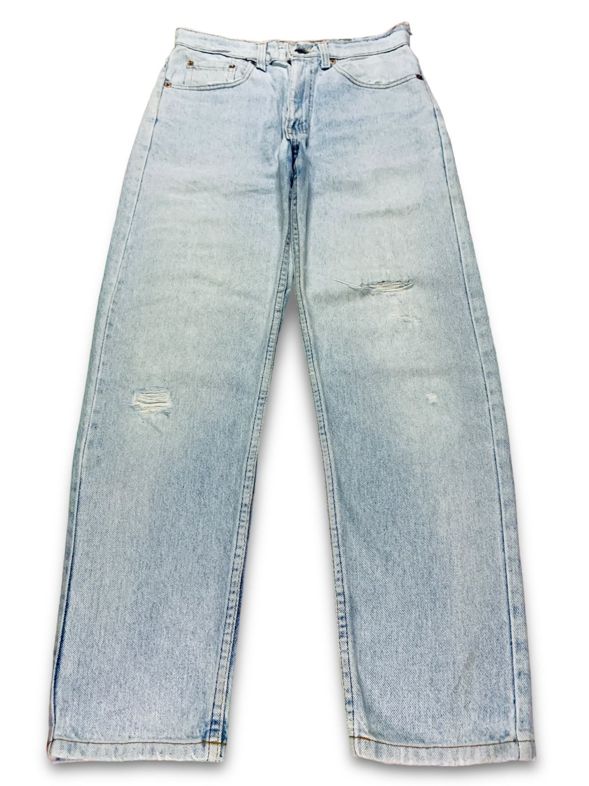 Levi's × Levi's Vintage Clothing Vintage 90s Levis Light Wash Distressed Ripped Jeans 30x30 Size US 30 / EU 46 - 1 Thumbnail