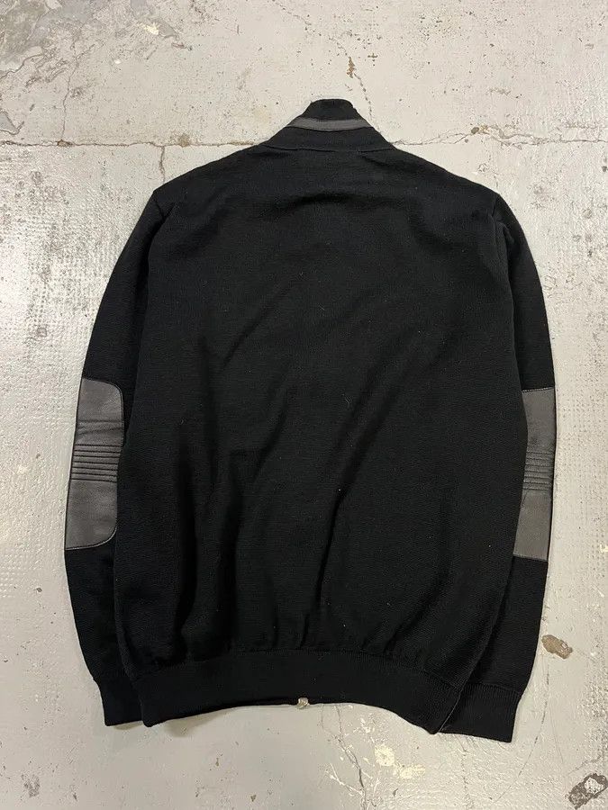 Versace 2000s Versace Black Wool & Leather Hybrid Jacket Size US M / EU 48-50 / 2 - 7 Thumbnail