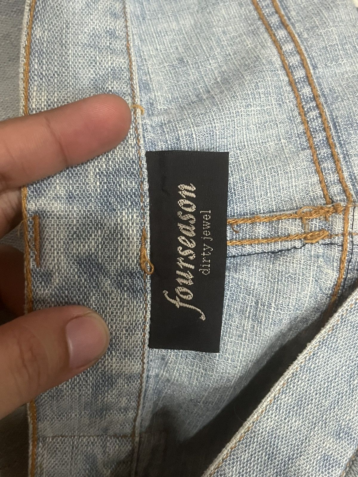 Japanese Brand Vintage Fourseason Light Blue Whisker Distressed Grunge Jean Size US 33 - 15 Thumbnail