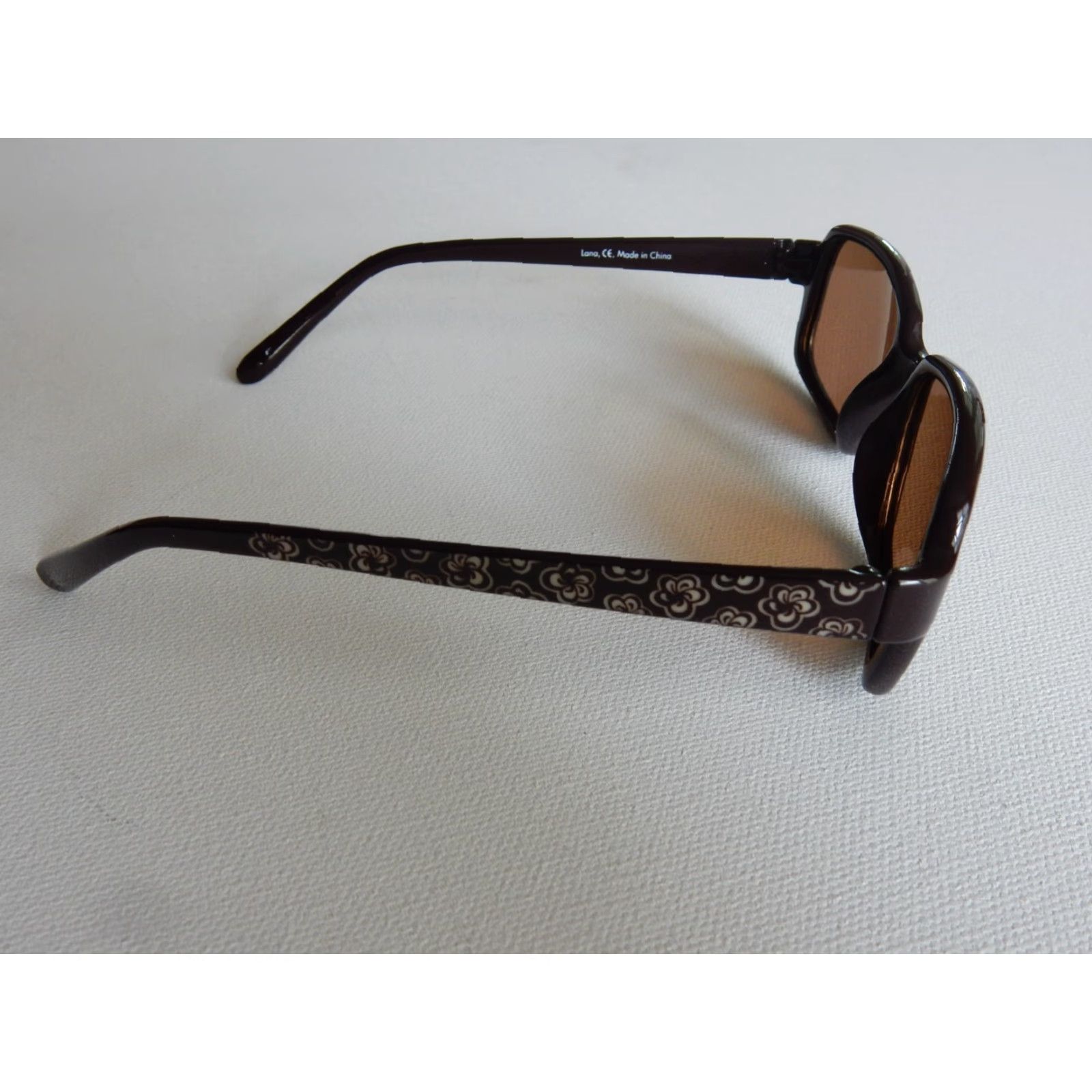 Vintage VINTAGE Solize Sunglasses Women Floral Brown 90s Retro Small Scratched Size ONE SIZE - 3 Thumbnail