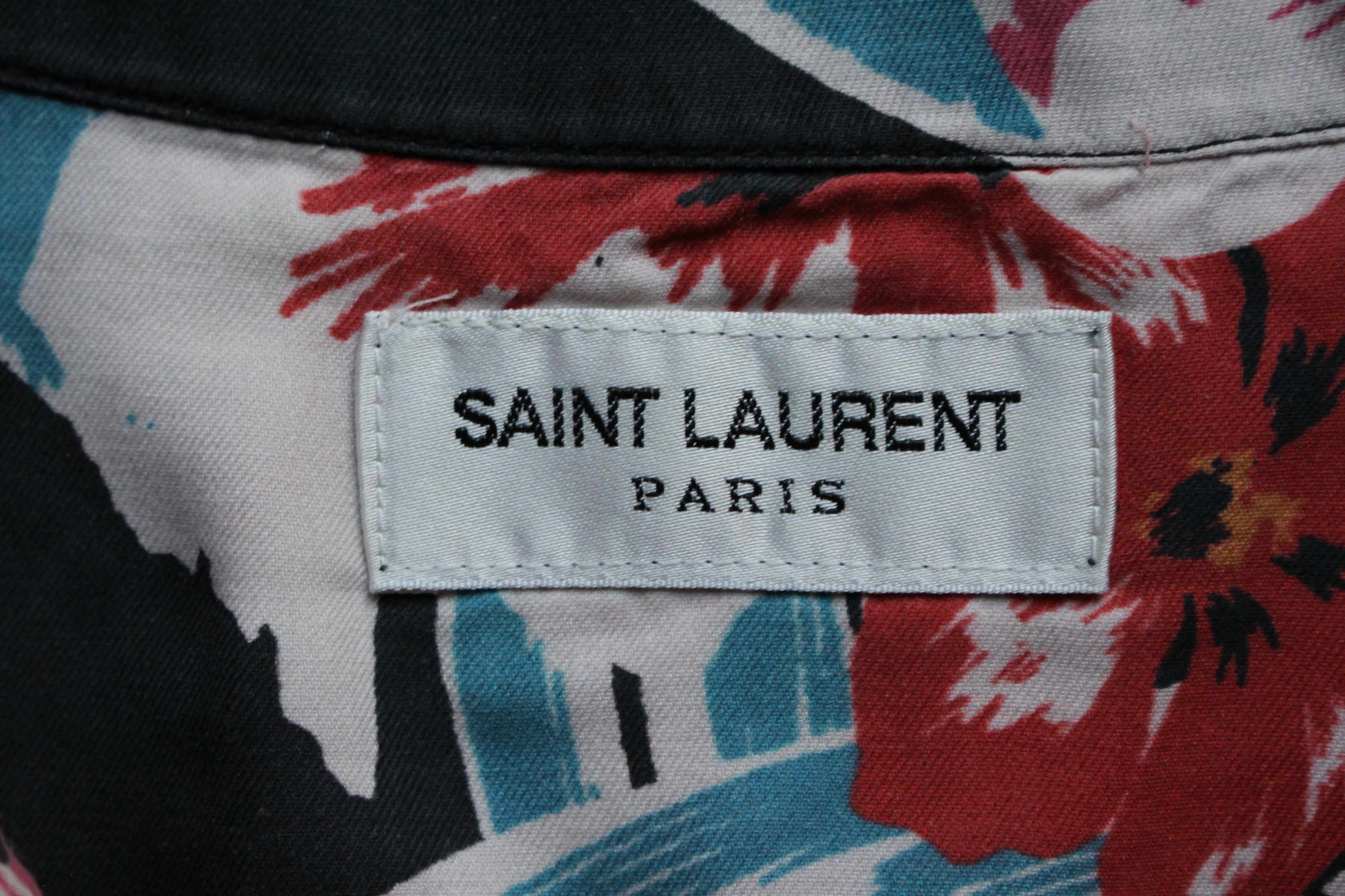 Saint Laurent Paris Spring Summer 21 Hawaiian Aloha Shirt Size US L / EU 52-54 / 3 - 4 Thumbnail