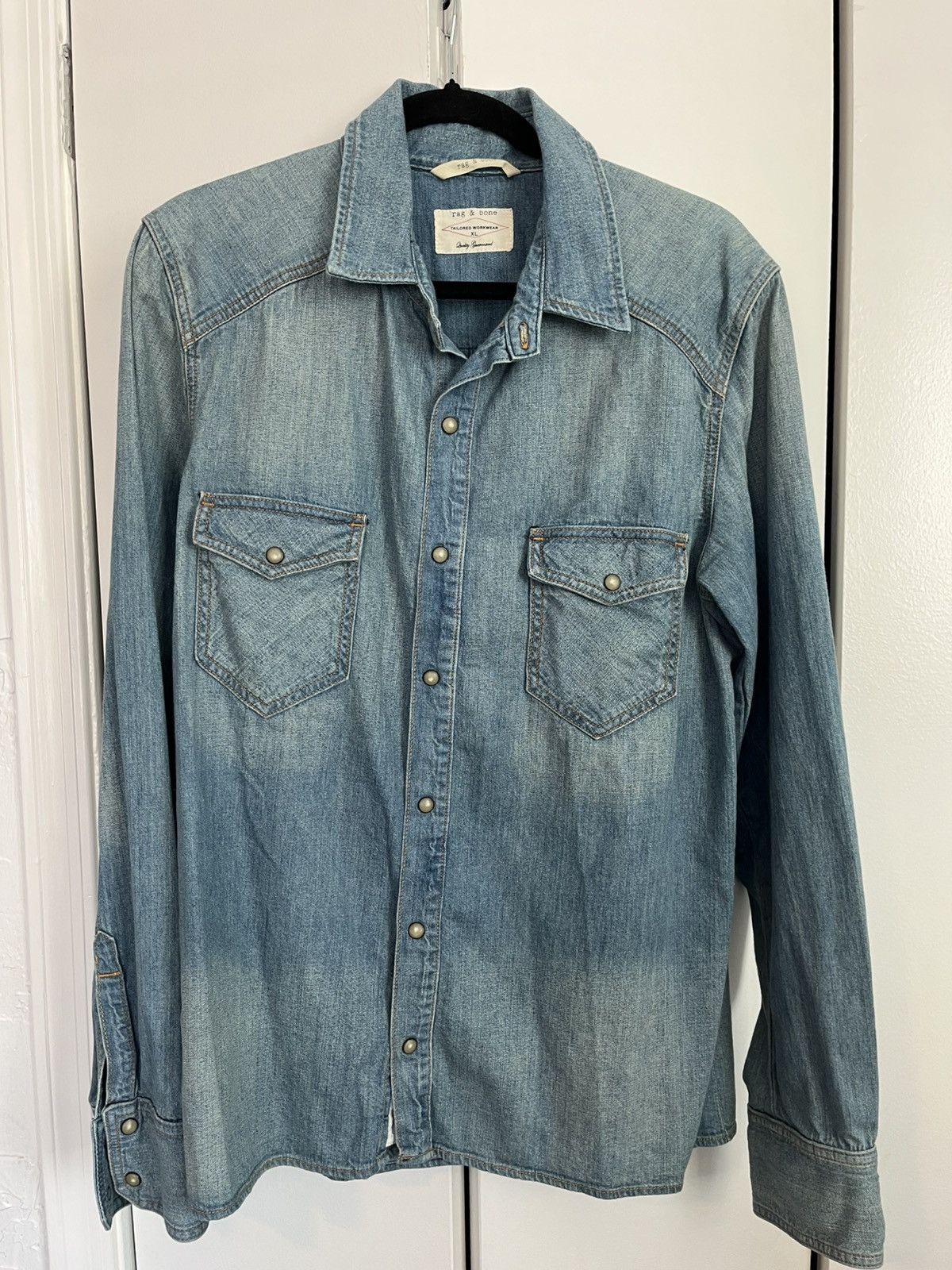 Rag & Bone Rag & Bone Blue Denim Workwear Shirt Size US XL / EU 56 / 4 - 1 Thumbnail