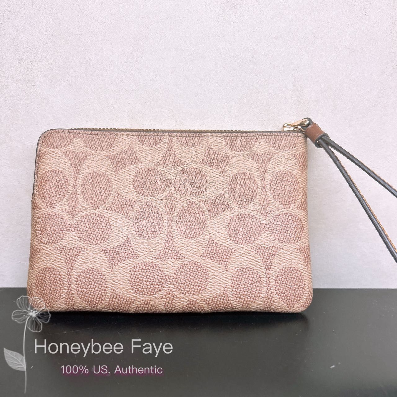 Coach Corner Zip Wristlet In Signature Canvas With Stripe CW854 Size ONE SIZE - 2 Thumbnail