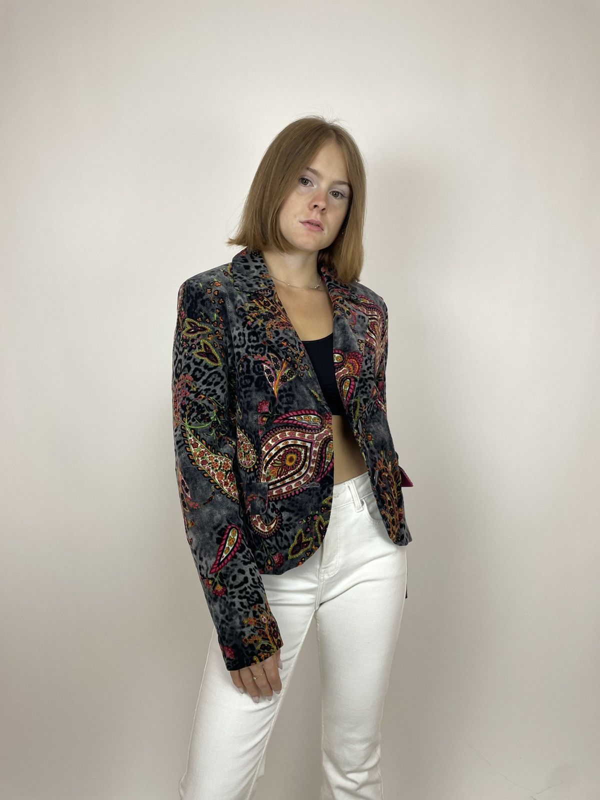 Carlo Colucci × Vintage CARLO COLUCCI Blazer jacket Bohemian cucumber pattern Womens Size XS / US 0-2 / IT 36-38 - 6 Thumbnail