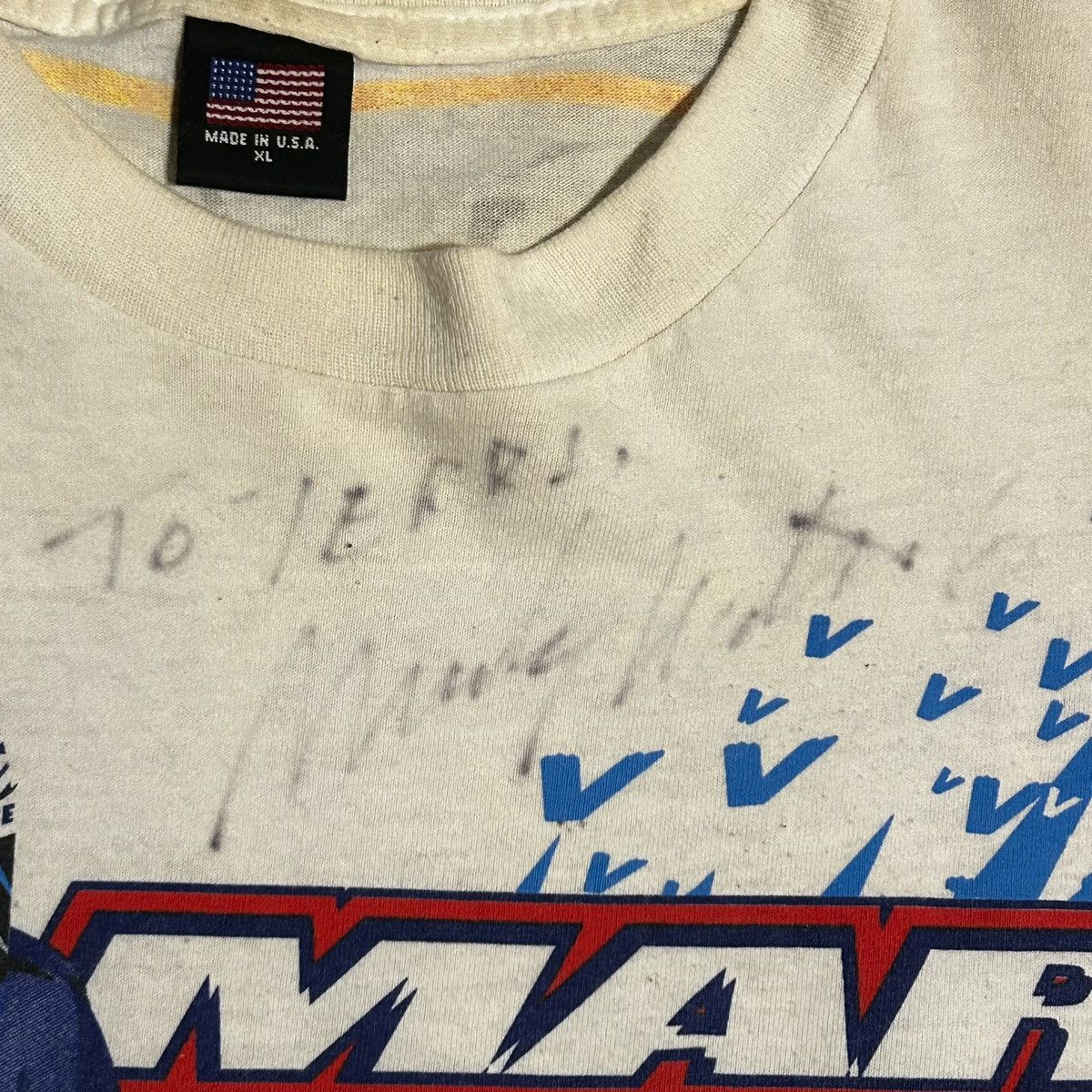 NASCAR × Vintage Vintage Mark Martin Nascar White T-Shirt Size US XL / EU 56 / 4 - 3 Thumbnail