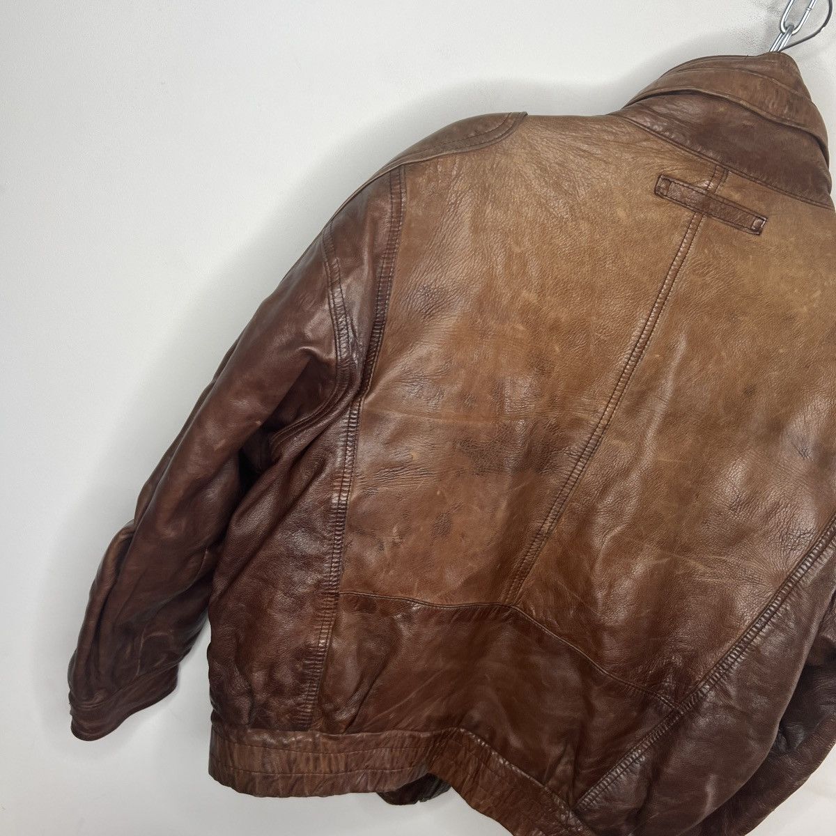 Other Vintage Brown Leather Motor Biker Jacket Trucker Genuine Size US M / EU 48-50 / 2 - 10 Thumbnail
