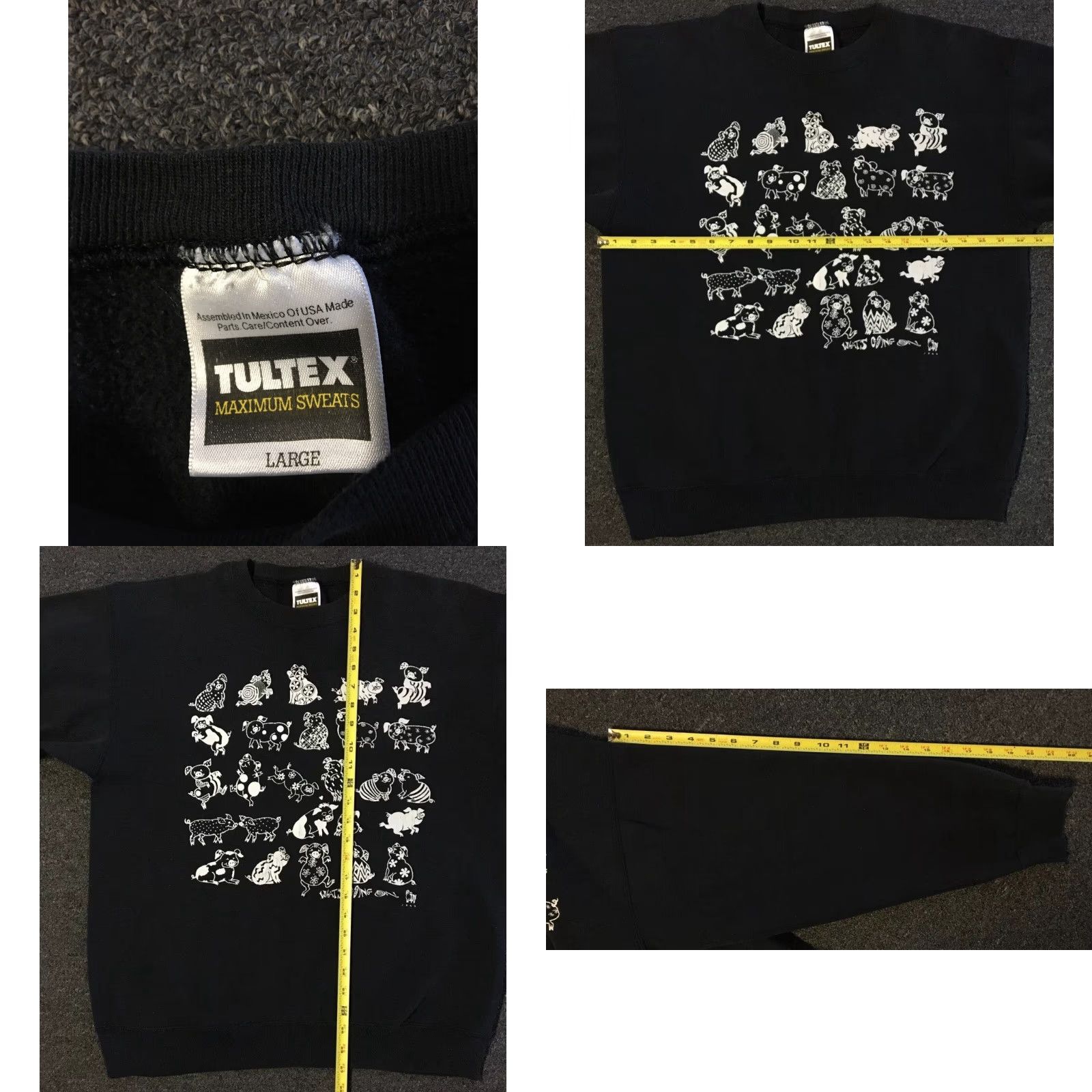Vintage Vtg 90s Abstract Pig Faded Sweatshirt M Cartoon Animal Art Funny Skate Grunge 80 hoodie Mens Black Size M USA USA 80s 90s Grunge Cartoon Pig Abstract Size US M / EU 48-50 / 2 - 9 Thumbnail