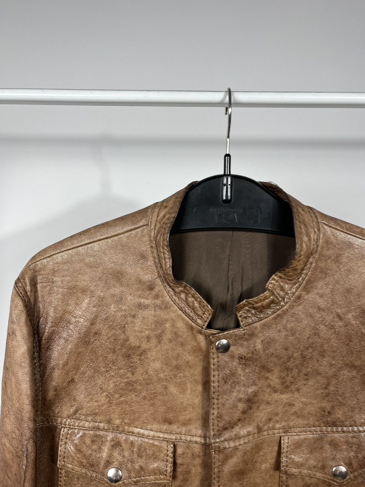 Leather Womens Distressed Leather Jacket Brown Vintage Biker Crop Size XL / US 12-14 / IT 48-50 - 4 Thumbnail