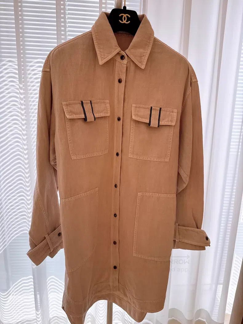 Brunello Cucinelli Brunello Cucinelli Pearl Decorated Shirt Style Cotton Line Size XXS / US 00 / IT 34 - 1 Thumbnail