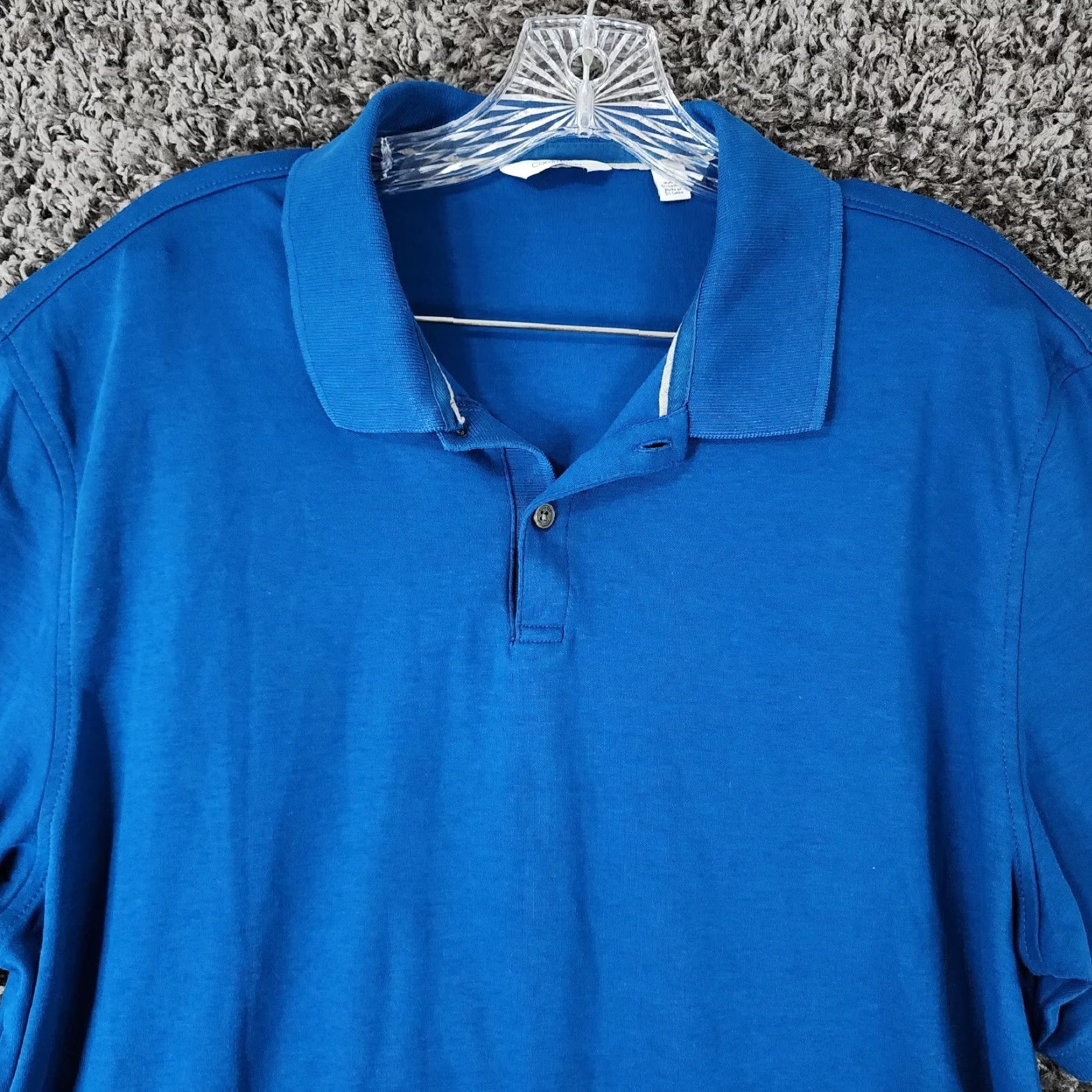 Calvin Klein CALVIN KLEIN Men's Blue Soft Short Sleeve Polo Shirt Size L Size US L / EU 52-54 / 3 - 3 Thumbnail