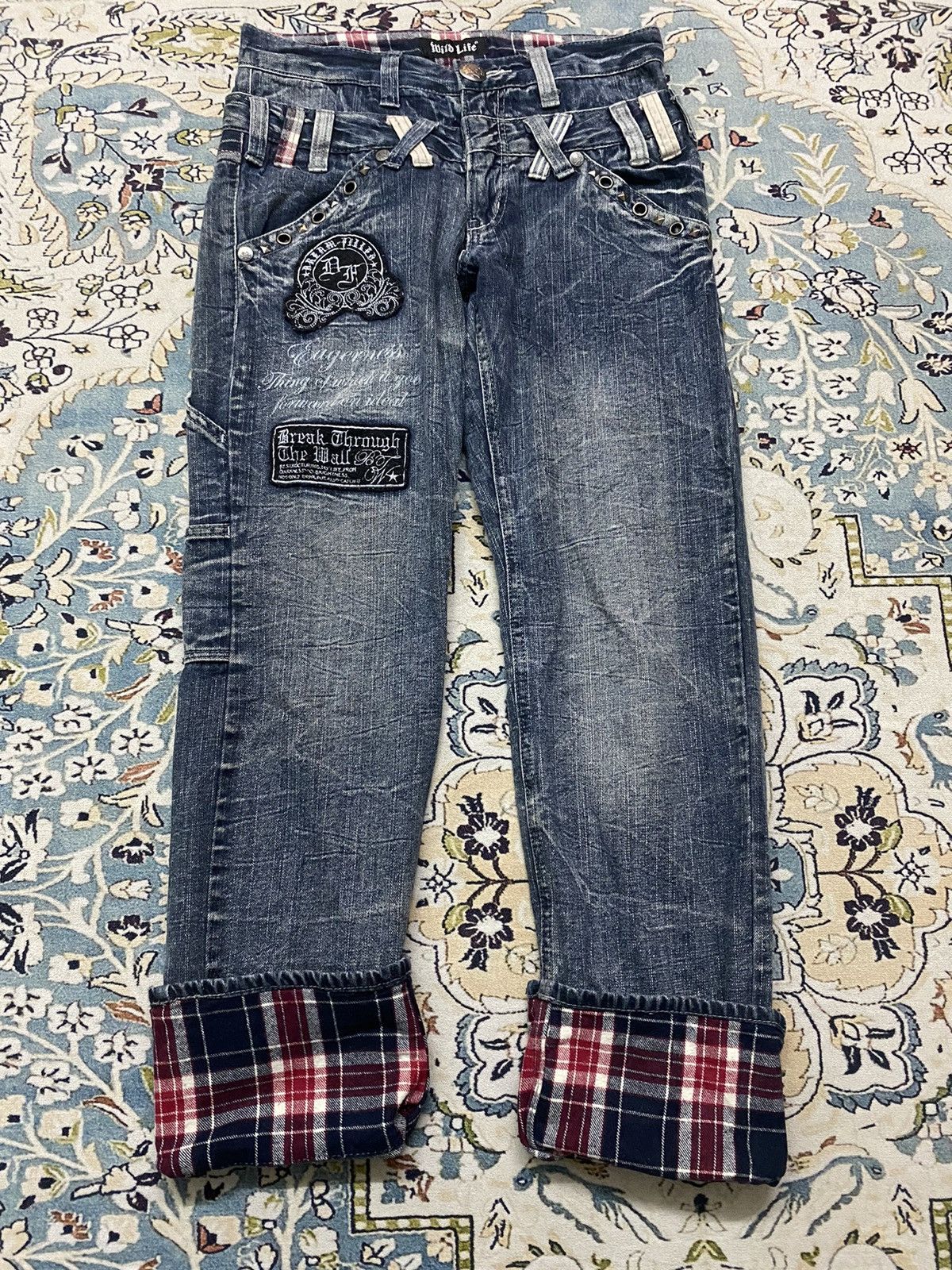 Japanese Brand 🔥 Double Waist Jeans X Wild Life Size US 29 - 3 Thumbnail