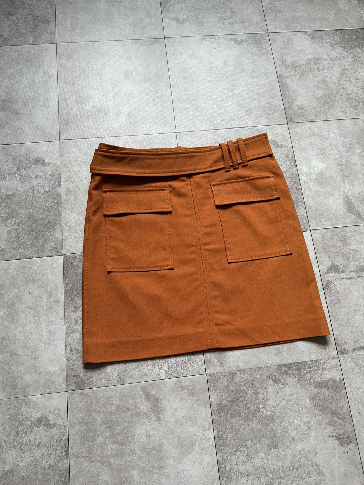 Cop Copine Cop Copine Mayabis Orange Mini Skirt Belt Pockets Taille 36 Size 25" / US 0 / IT 36 - 3 Thumbnail