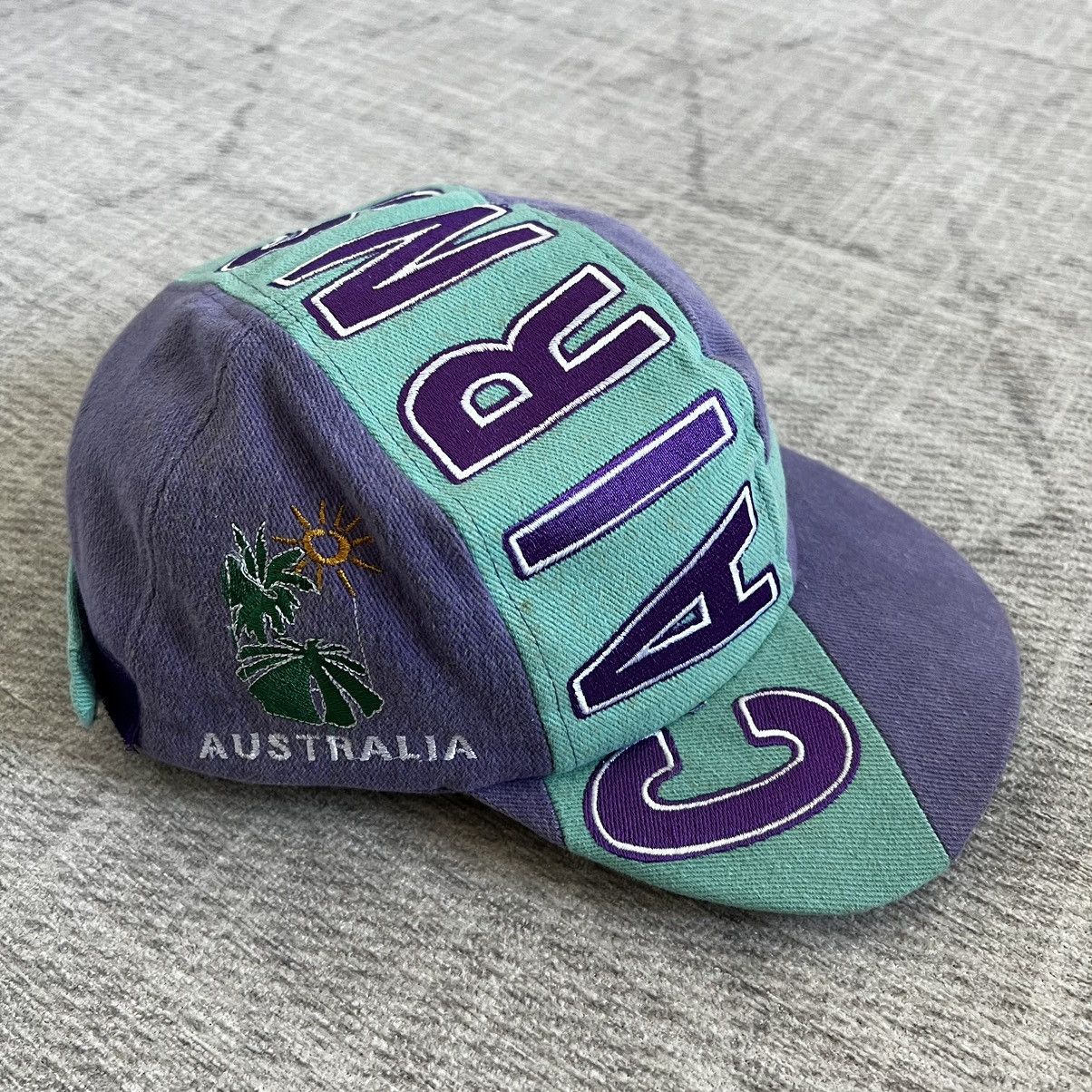 Vintage Vintage 1990s Cairns Australia Logo Blue/Purple Velcro Hat Size ONE SIZE - 4 Thumbnail