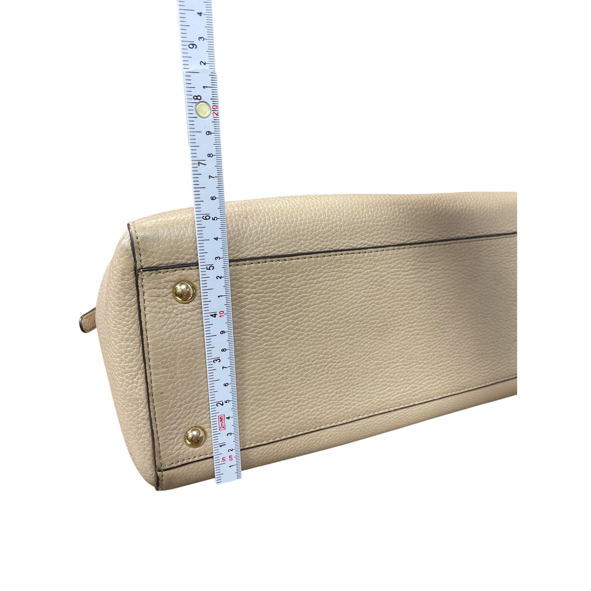 Michael Kors Michael Kors Womens Beige Leather Satchel Handbag SKU 9033 Size ONE SIZE - 8 Thumbnail