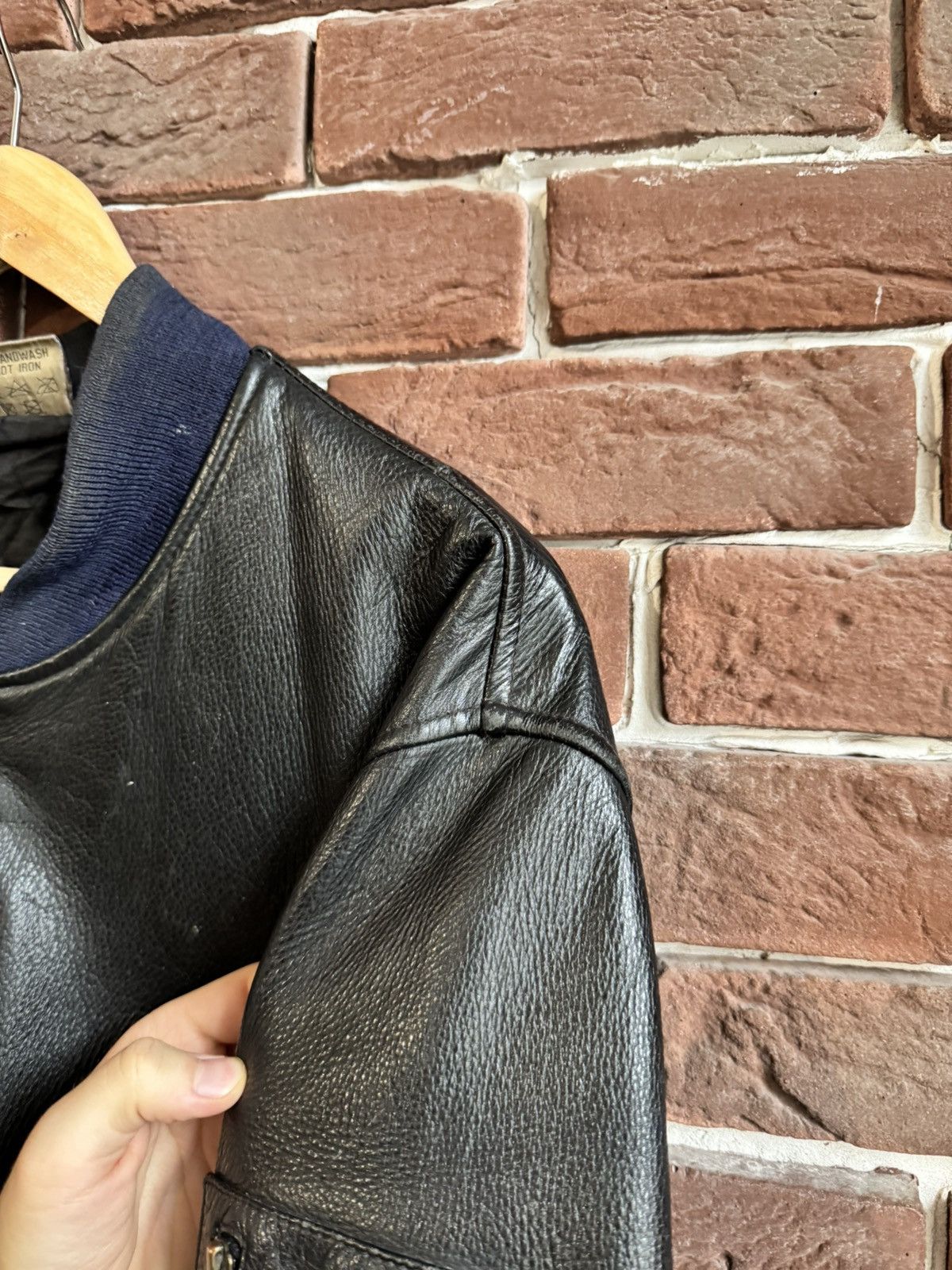 Thunderdome Rare 90s Thunderdome Leather Bomber Jacket Gabber Hardcore Size US XL / EU 56 / 4 - 12 Thumbnail