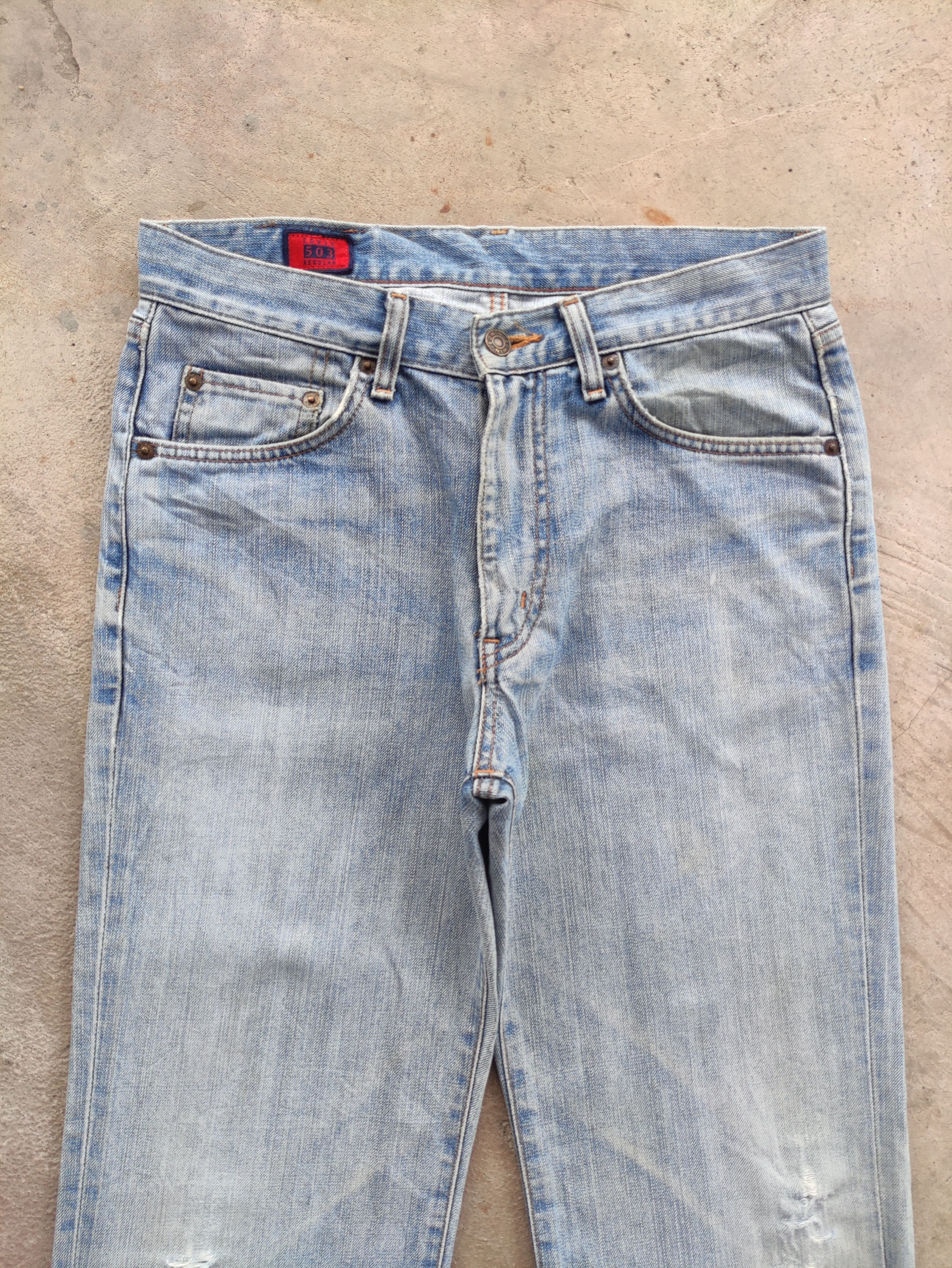 Edwin Vintage Edwin 503 Japan Jean Distressed Faded Denim Size US 32 / EU 48 - 3 Thumbnail