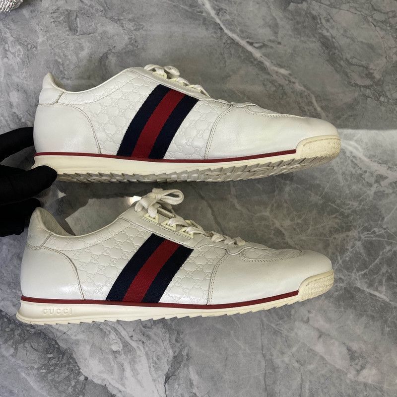 Gucci Gucci Leather GG Canvas Sneakers - Size US 9.5 / EU 42-43 - 8 Thumbnail