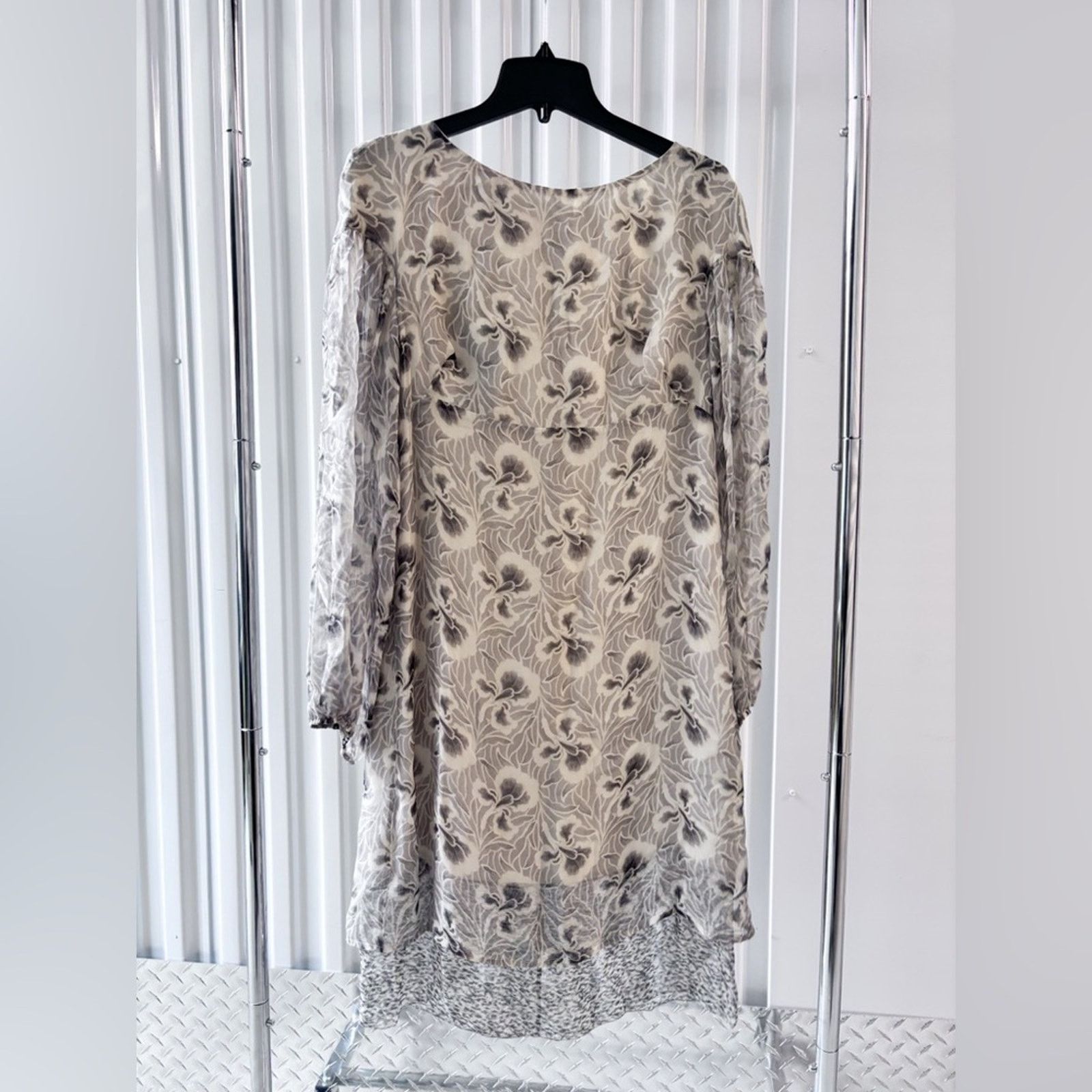 La Perla La Perla Black and Cream Floral Midi Dress Women's Size M Size M / US 6-8 / IT 42-44 - 9 Thumbnail