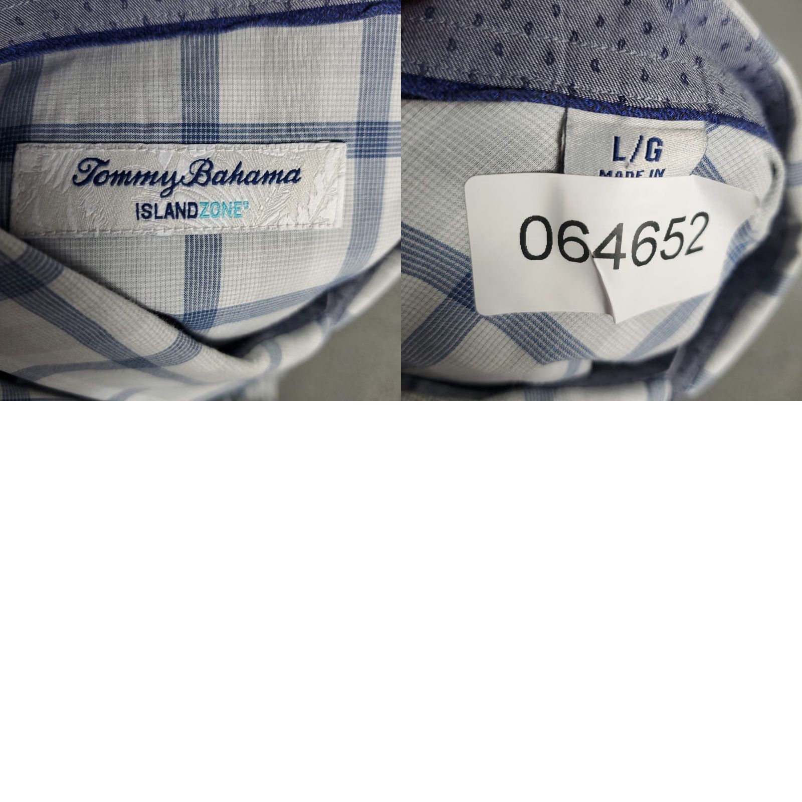 Tommy Bahama Tommy Bahama Shirt Mens Large Blue Plaid Cotton Button-Up Long Sleeve Size US L / EU 52-54 / 3 - 8 Thumbnail
