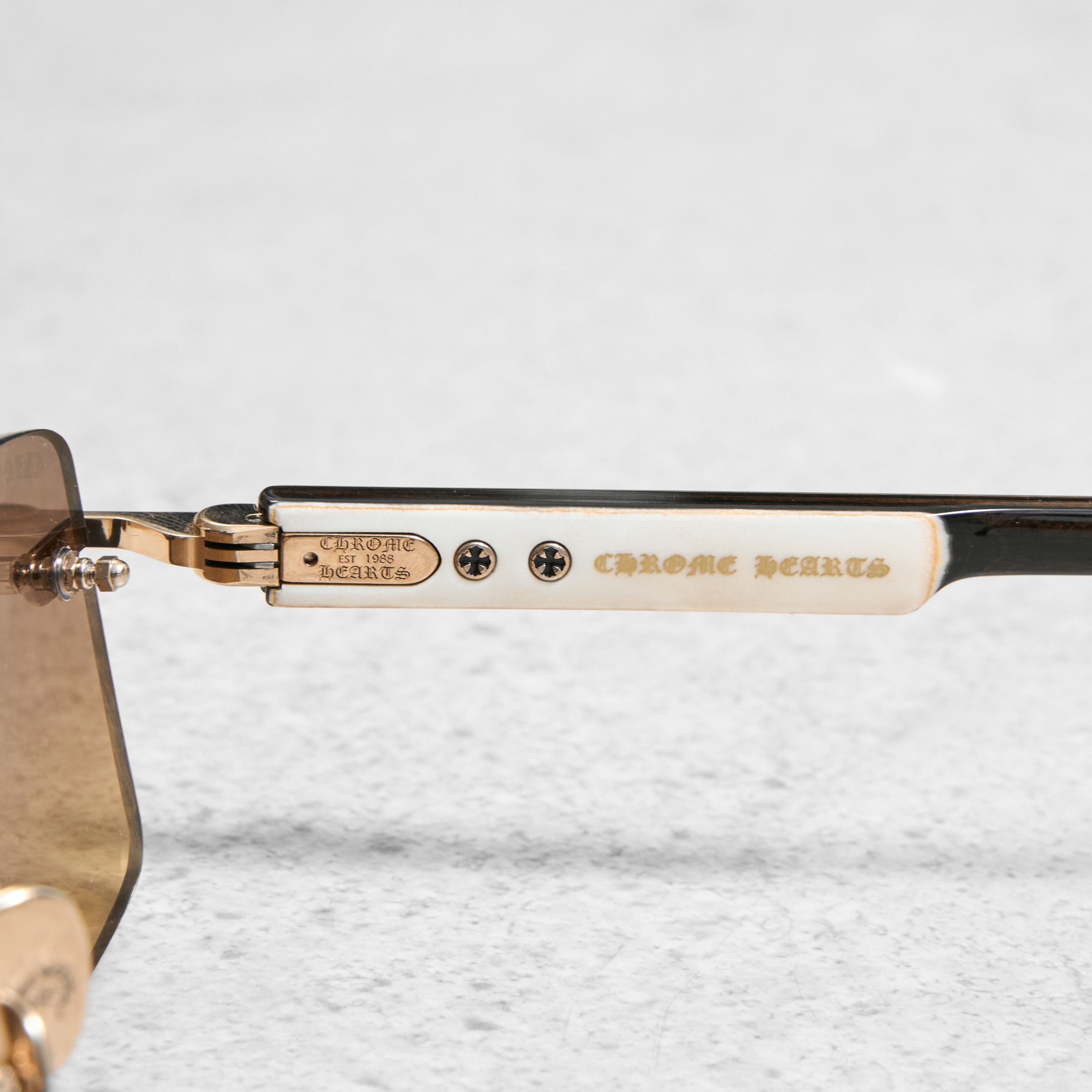 Chrome Hearts CHROME HEARTS DEEP II Gold Plated /White Ebony-PV Sun Size ONE SIZE - 3 Thumbnail