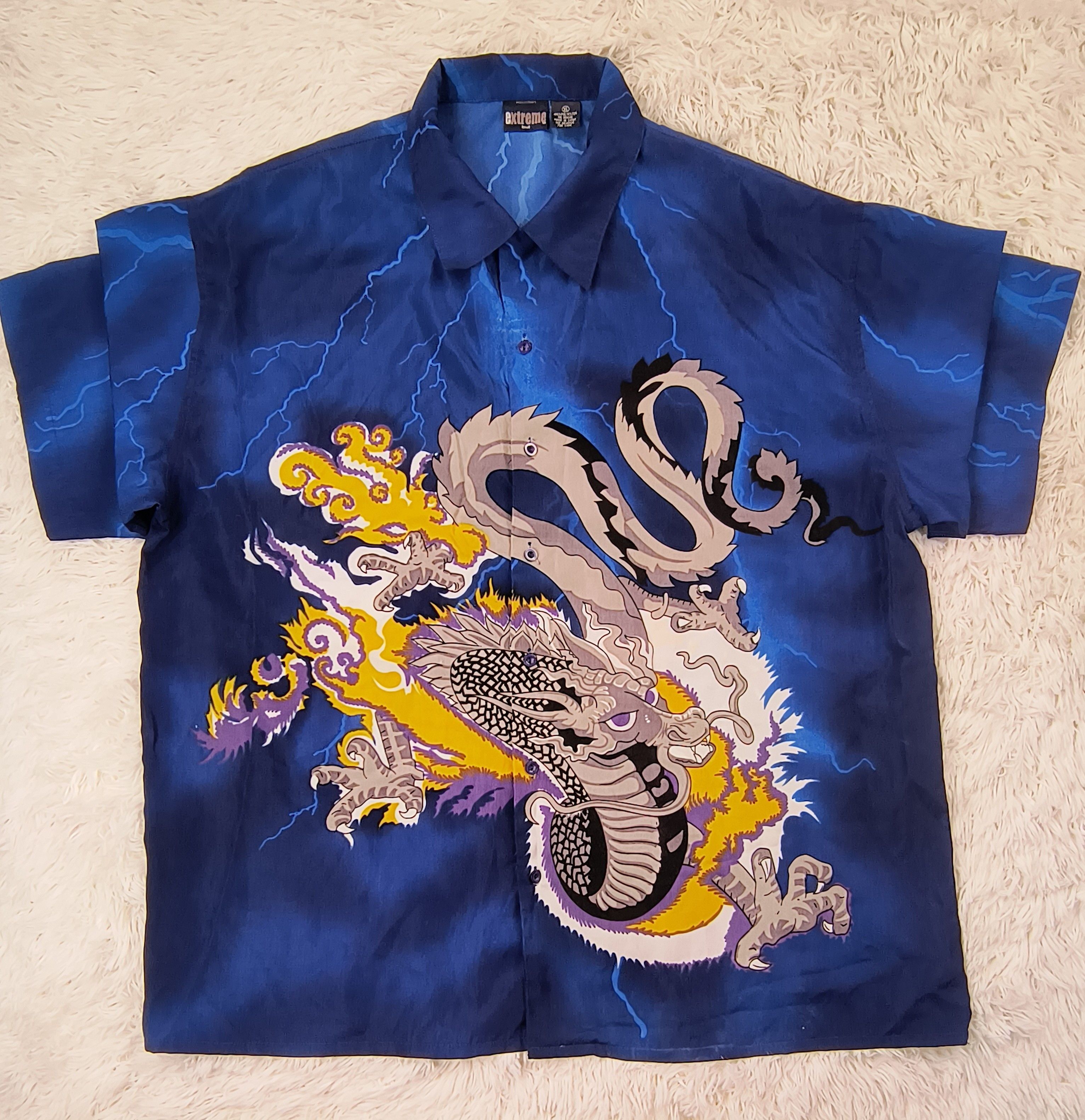 Vintage Vintage thunder dragon 90s button up shirt Size US XL / EU 56 / 4 - 2 Thumbnail