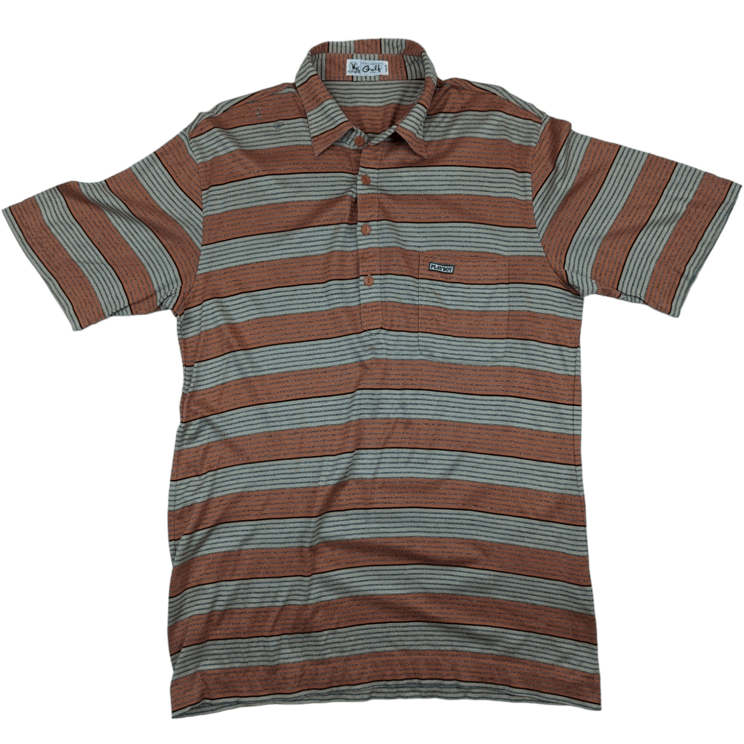 Playboy × Vintage Vintage 80's PLAYBOY Golf Striped Polo Shirt Size US M / EU 48-50 / 2 - 2 Thumbnail