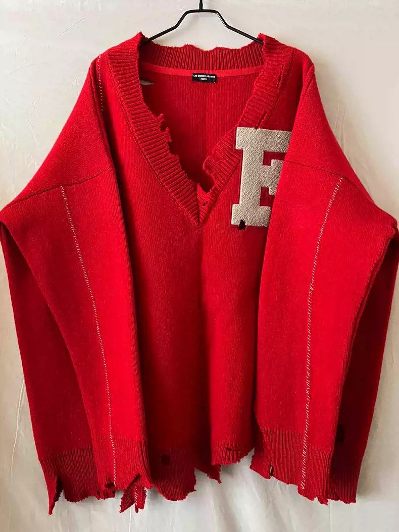 Raf Simons Raf Simons The red silhouette sweater knitwear is extremely Size US S / EU 44-46 / 1 - 1 Thumbnail