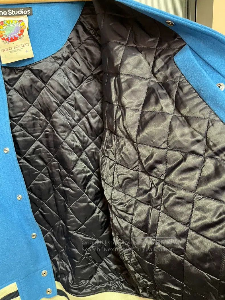 Acne Studios Acne Studios Blue Colorblocked Baseball Jacket Size US XL / EU 56 / 4 - 7 Thumbnail