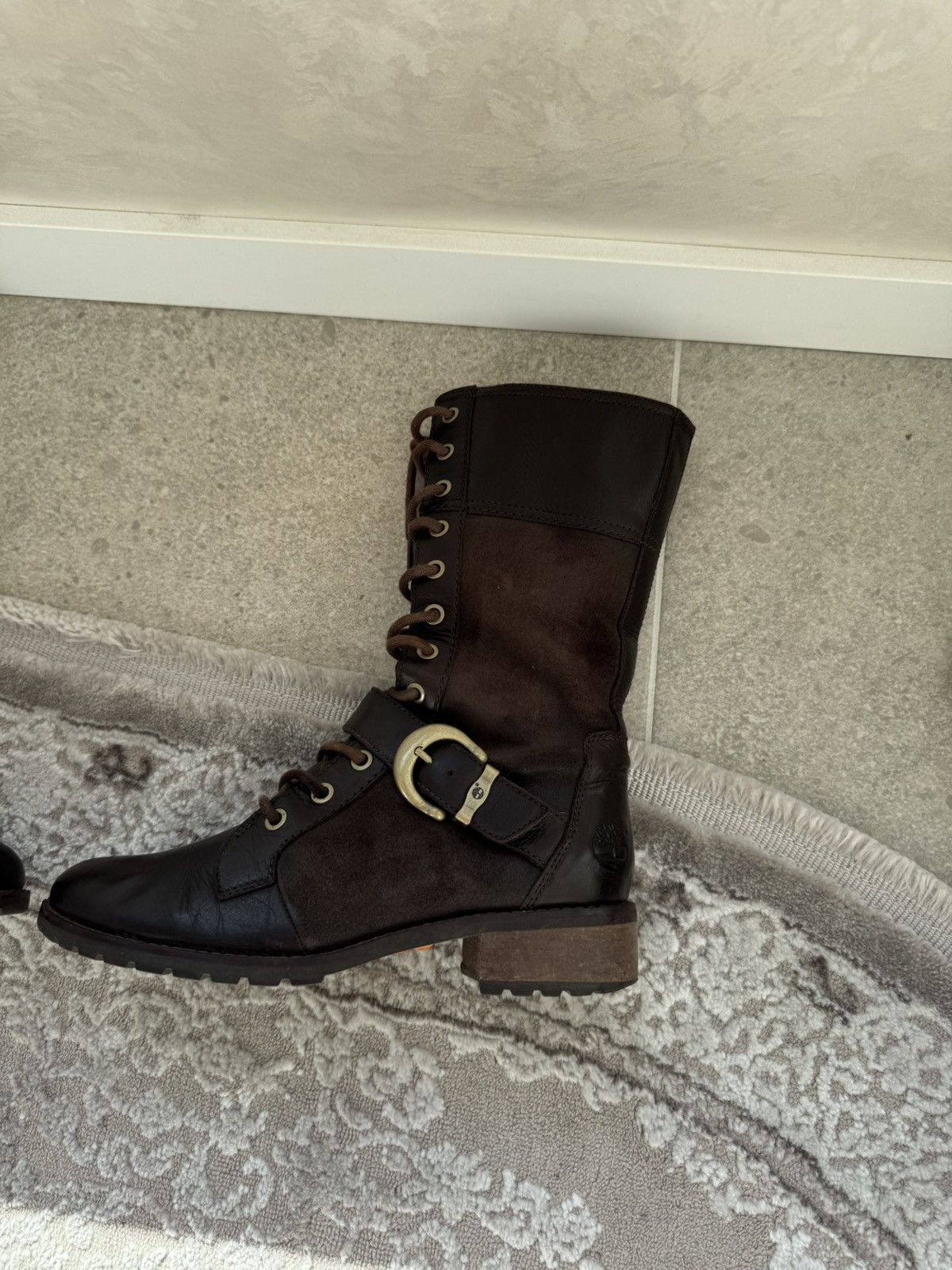 Timberland Vintage y2k Timberland Suede Racing Moto High Boots Size US 8.5 / IT 38.5 - 5 Thumbnail