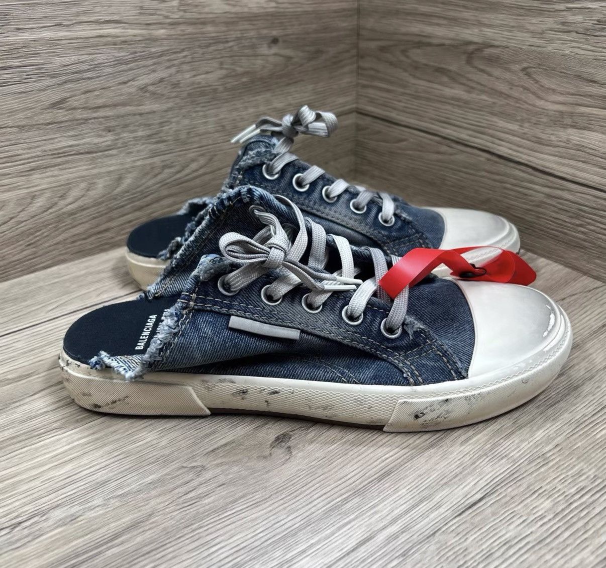 Balenciaga Balenciaga Paris Denim Mule Slides J41 Size US 7 / IT 37 - 3 Thumbnail