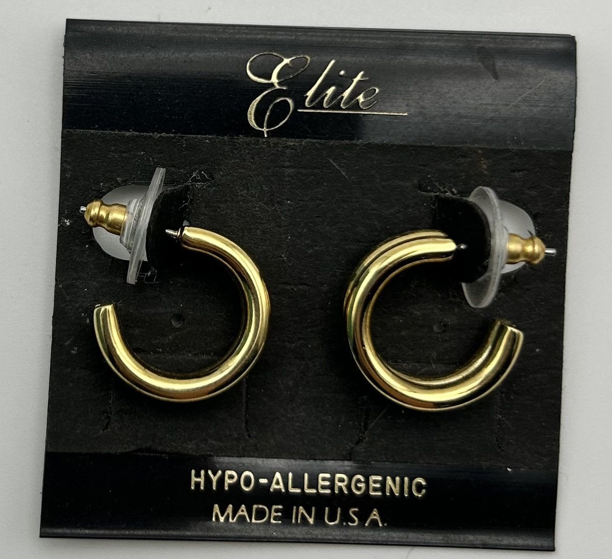Other Vintage Chunky Double Thick Gold Open Hoop Stud Earrings Size ONE SIZE - 4 Thumbnail