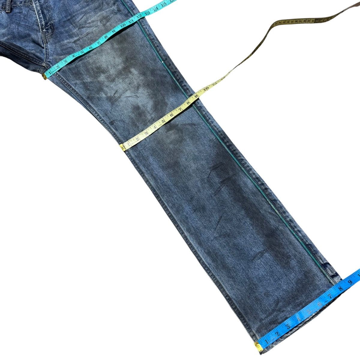 PPFM PPFM Distressed Denim Painted Airbrush Side Striped Jeans Size US 33 - 19 Thumbnail