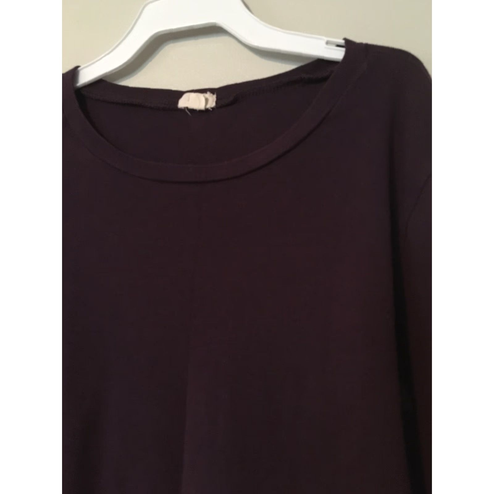 J.Crew J.CREW Knit Top XS Plum Purple Lightweight 100% Cotton Long Sleeve Round Neck Women Slim Casual Shirt Knit Top Size XS / US 0-2 / IT 36-38 - 3 Thumbnail