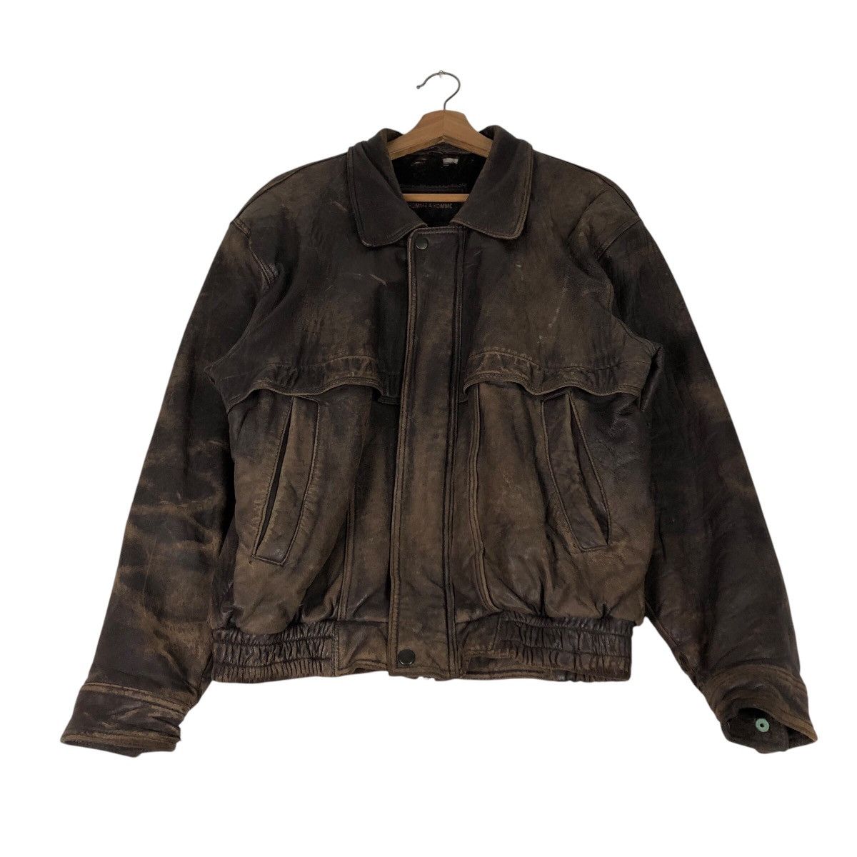 Issey Miyake 📌Vintage Biker Leather Jacket D' Homme A Homme Blanket Size US M / EU 48-50 / 2 - 3 Thumbnail