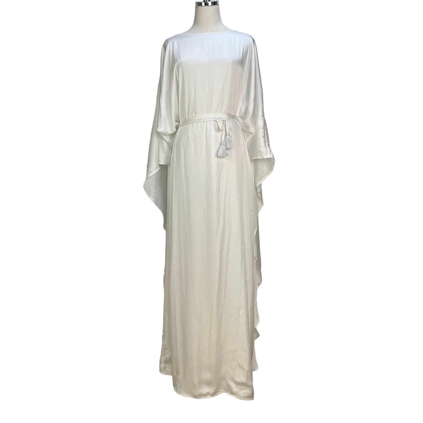 Anthropologie Anthropologie Erika Peña Cape Dress White Maxi Gown Size XL / US 12-14 / IT 48-50 - 1 Thumbnail