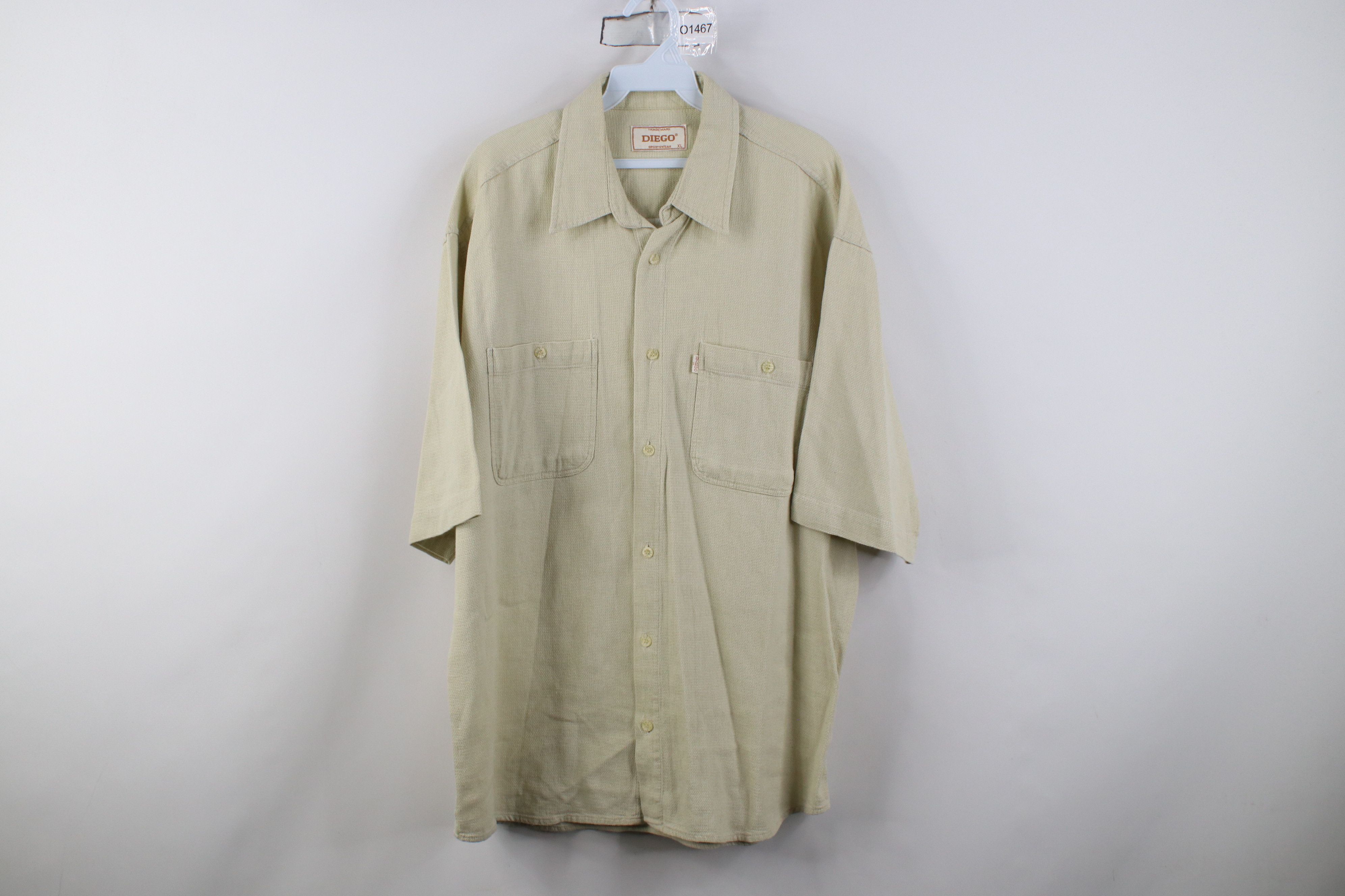 Vintage Vintage 90s Streetwear Weave Short Sleeve Button Shirt Beige Size US XL / EU 56 / 4 - 1 Thumbnail