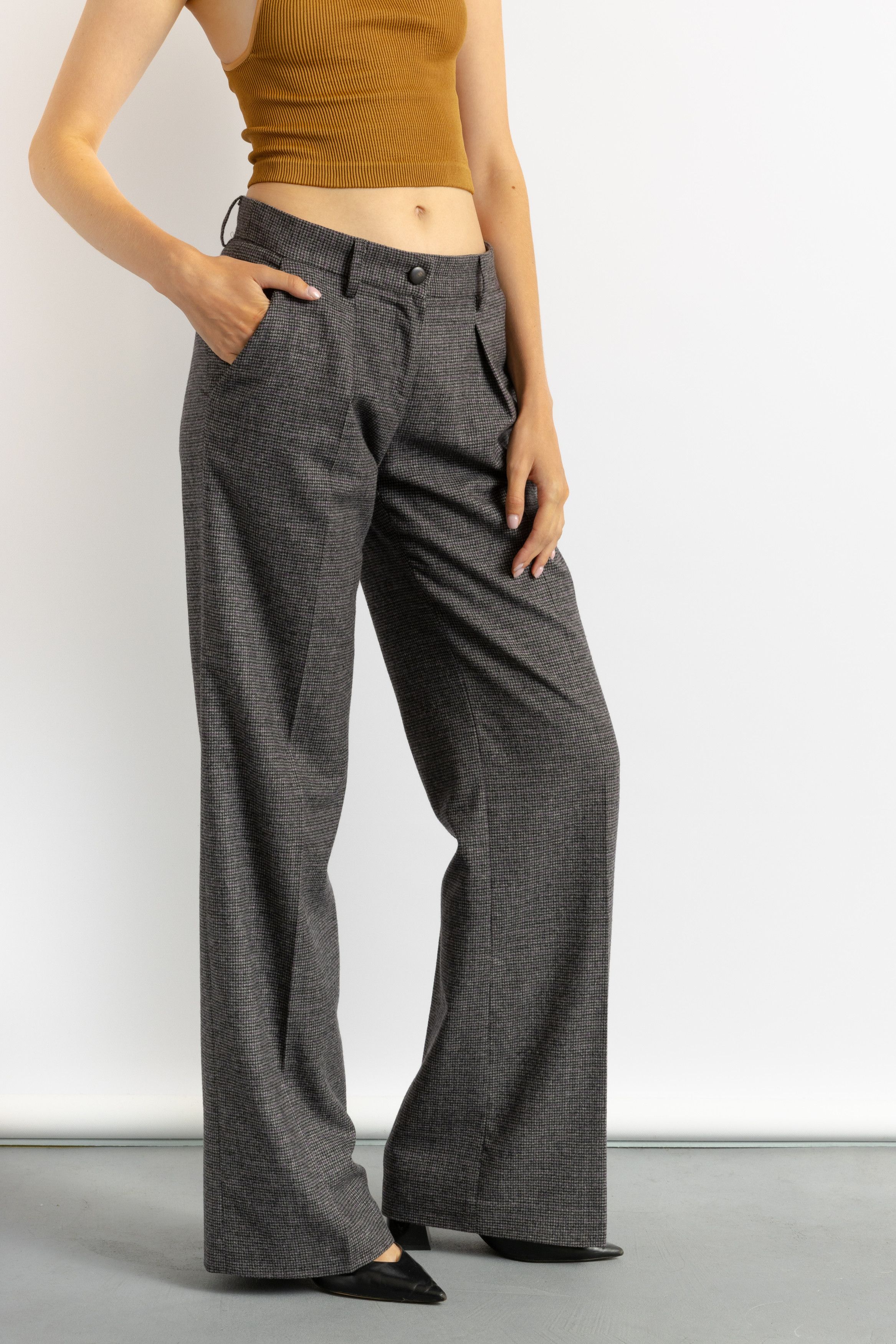 Vintage Dimension Wool High Waisted Woman Pants 8708 Size 28" / US 6 / IT 42 - 6 Thumbnail