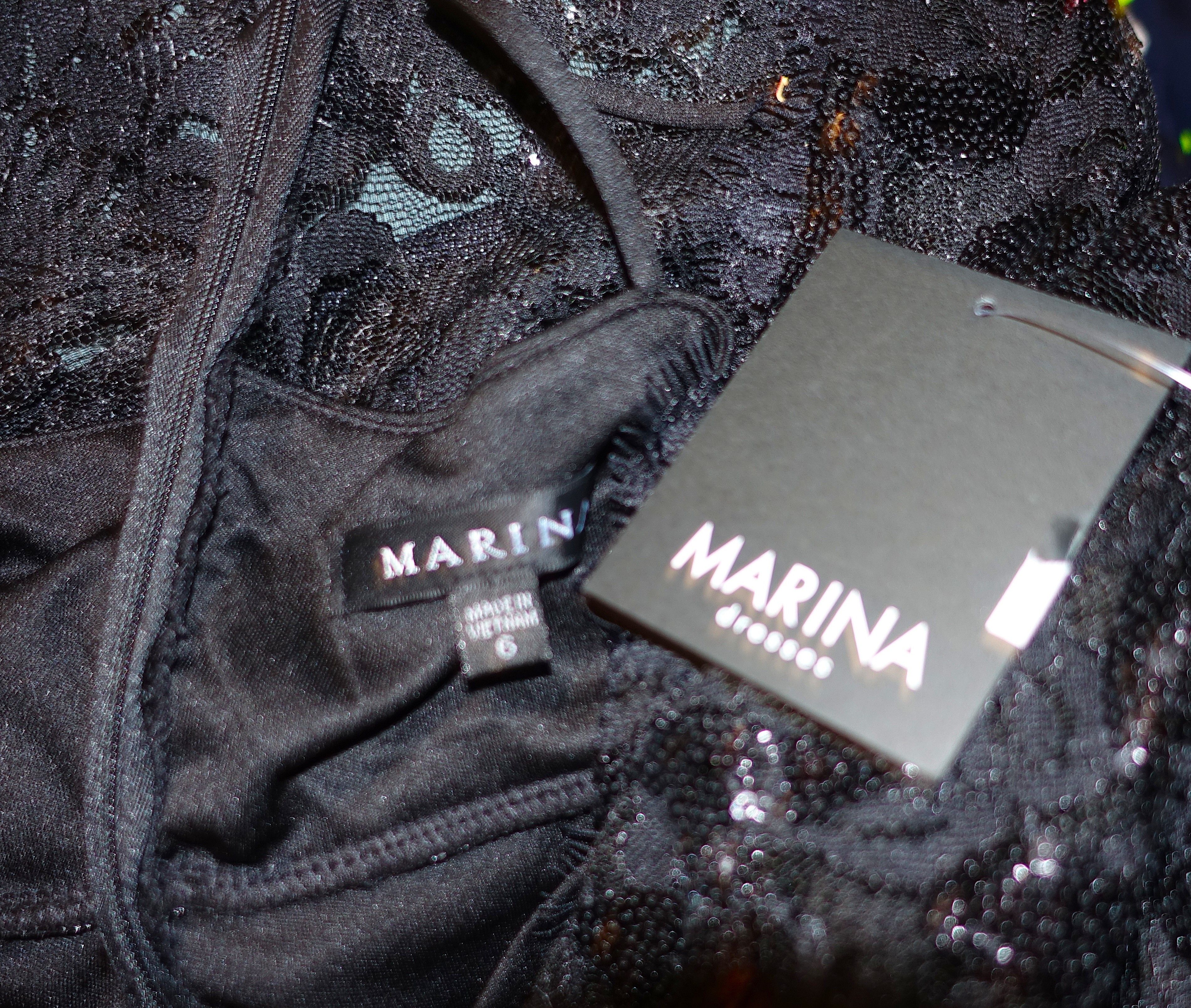 Other Marina Black Sequin Dress 6 NWT Size M / US 6-8 / IT 42-44 - 7 Thumbnail
