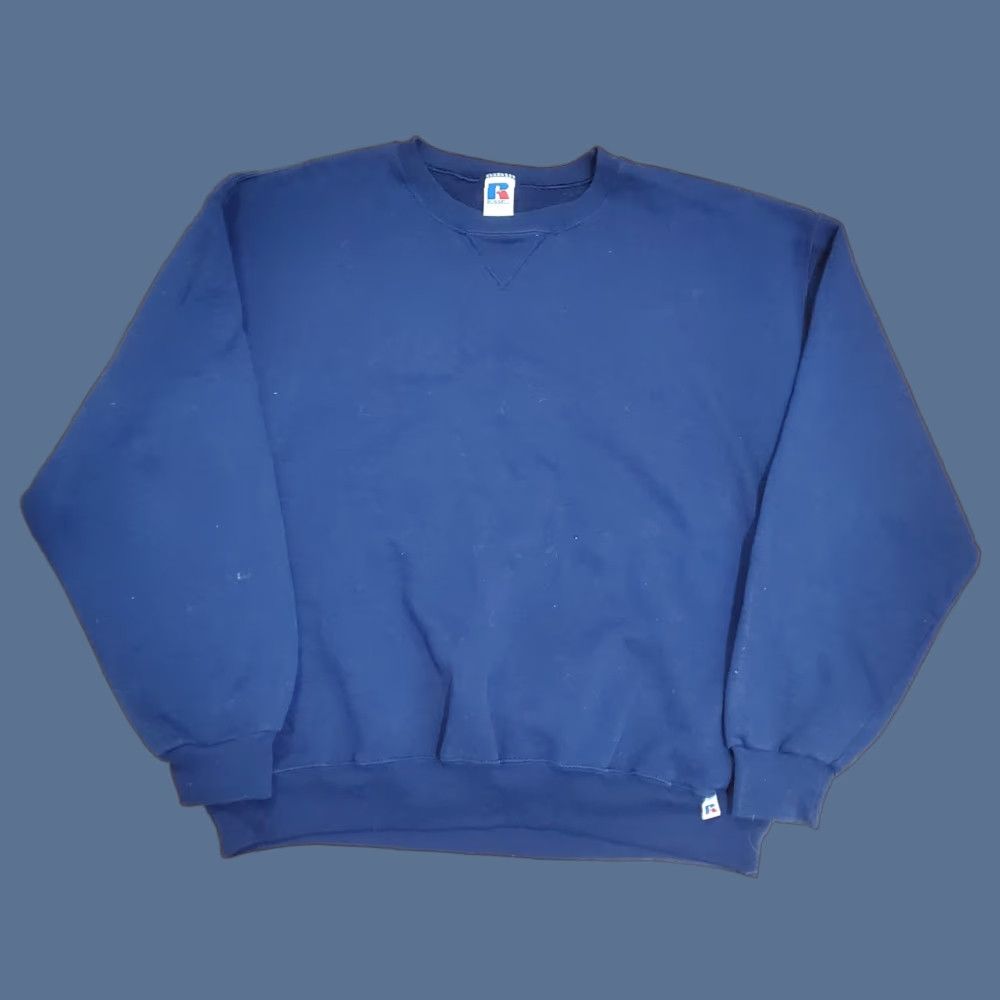 Russell Athletic VINTAGE Russell Athletic Sweatshirt Mens XL Navy Blue Blank Crewneck Fleece Pullover Size US XL / EU 56 / 4 - 1 Thumbnail