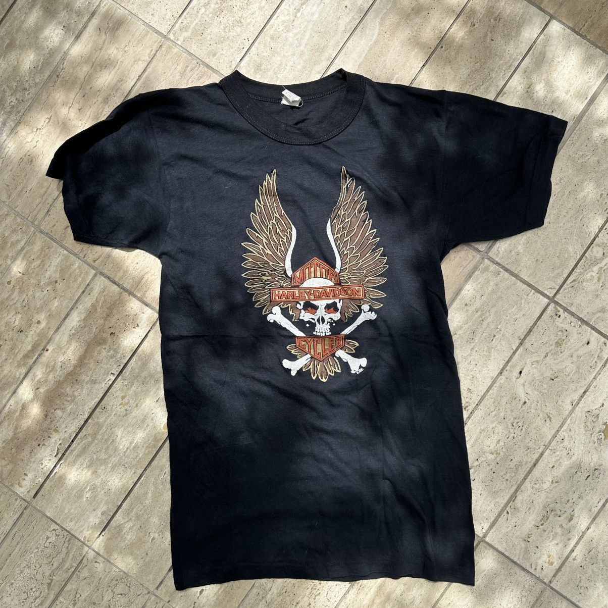 Harley Davidson × Vintage Vintage Harley Davidson Motorcycle T-Shirt Size US M / EU 48-50 / 2 - 2 Thumbnail