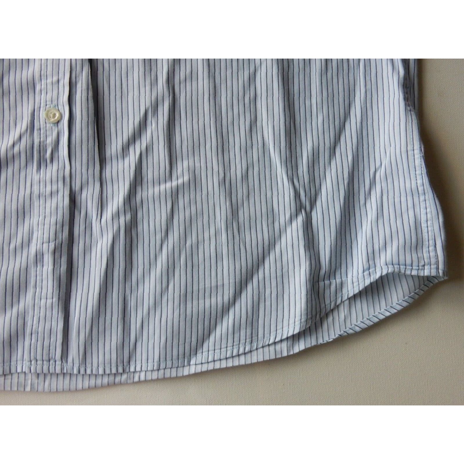 Vintage VINTAGE Robert Barakett Men's Shirt Long Sleeve Button-Up Size L Blue Striped Cotton Size US L / EU 52-54 / 3 - 3 Thumbnail