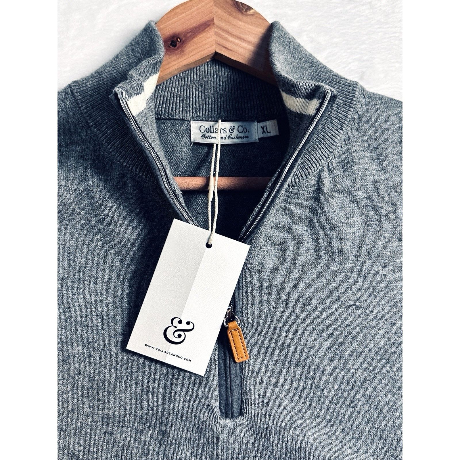 Other Collars & Co Luxury Touch Cashmere Blend Quarter Zip Sweater Size US XL / EU 56 / 4 - 4 Thumbnail